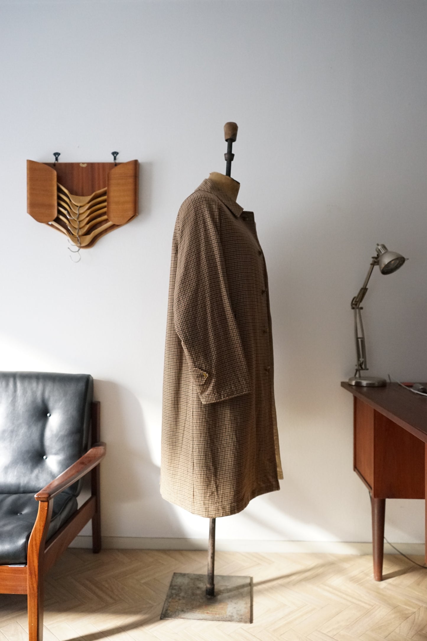 1980s Burberry Tweed × Gabardine “一枚袖” Reversible Balmacaan Coat