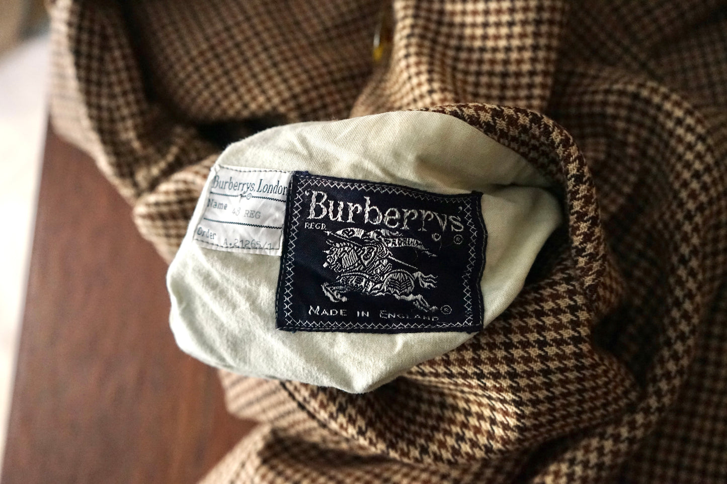 1980s Burberry Tweed × Gabardine “一枚袖” Reversible Balmacaan Coat