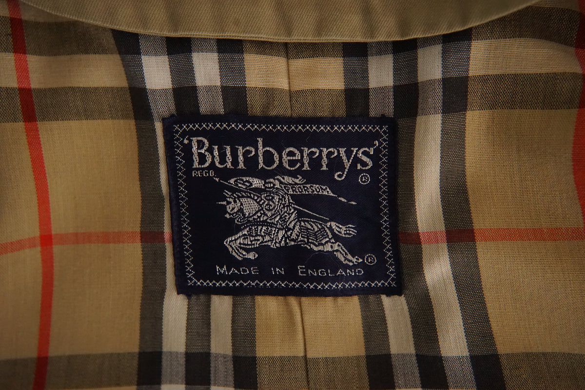 1980s Burberry Single Raglan Sleeve Belted Balmacaan Coat Cotton × Polyester 一枚袖