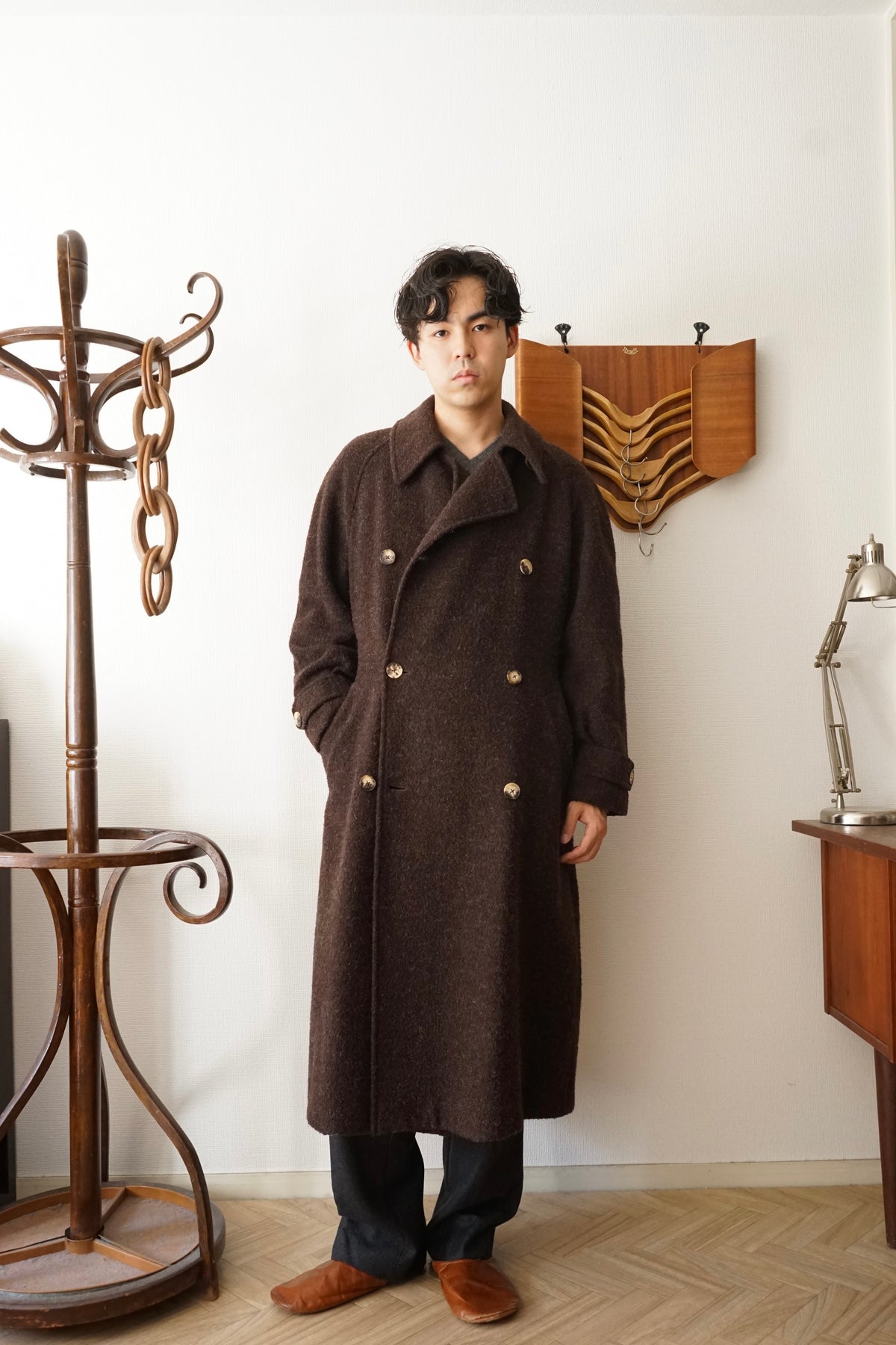 1980s HERMÈS Wool Trench Coat Made in France