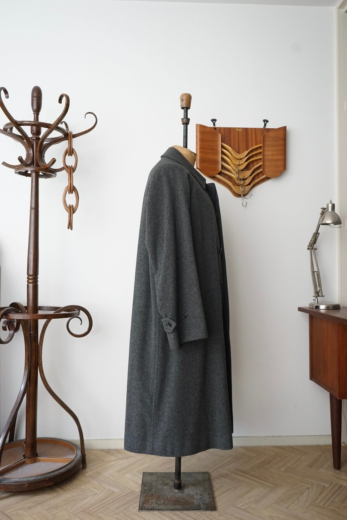 1980s Burberry "Gray" Loden Cloth Single Raglan Balmacaan Coat