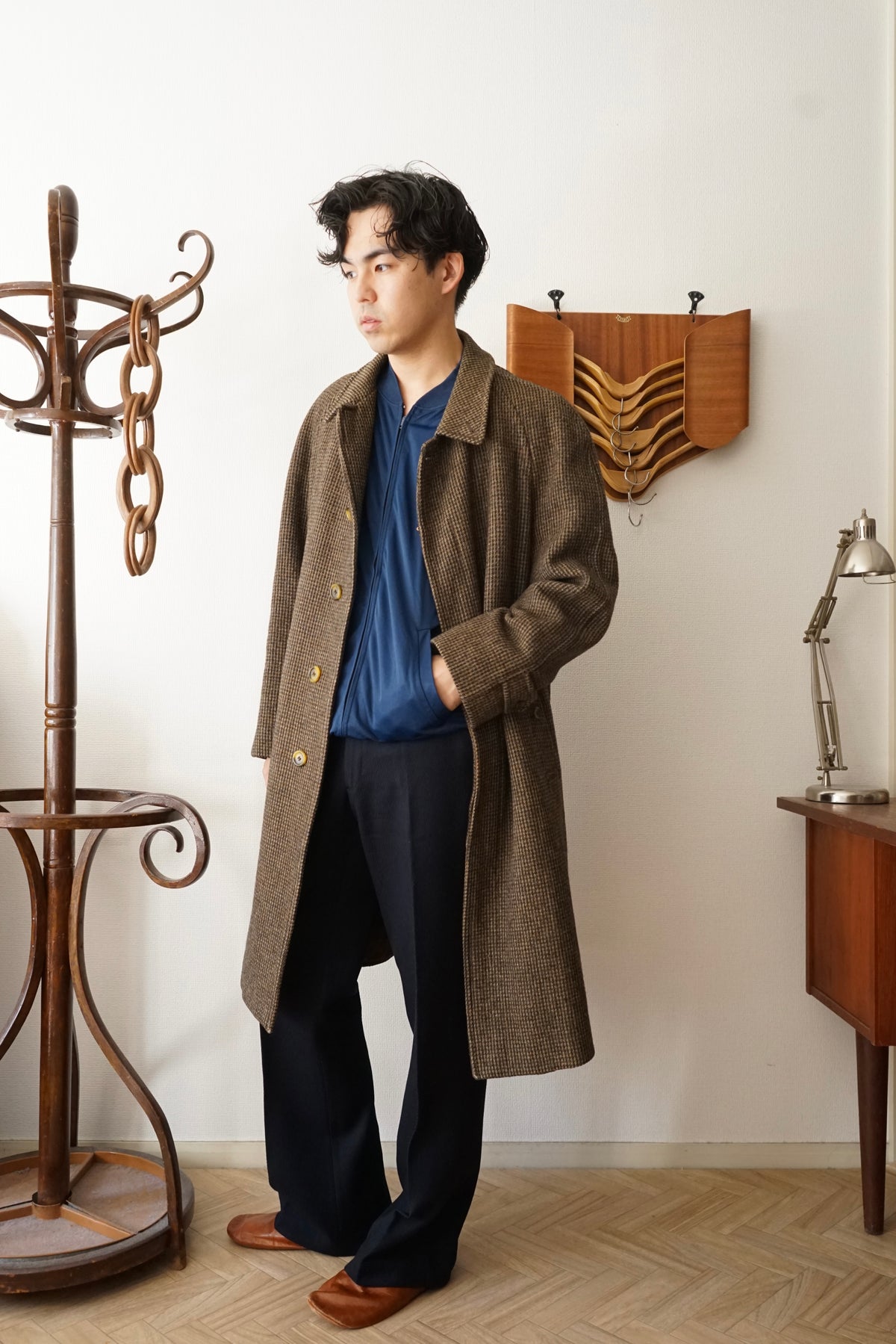 1980s Burberry "Shetland Tweed" Balmacaan Coat