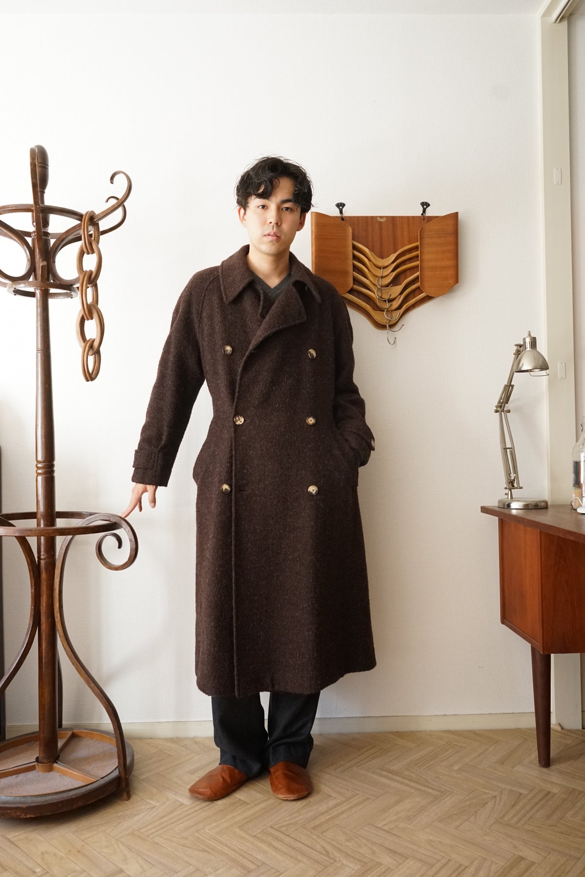 1980s HERMÈS Wool Trench Coat Made in France