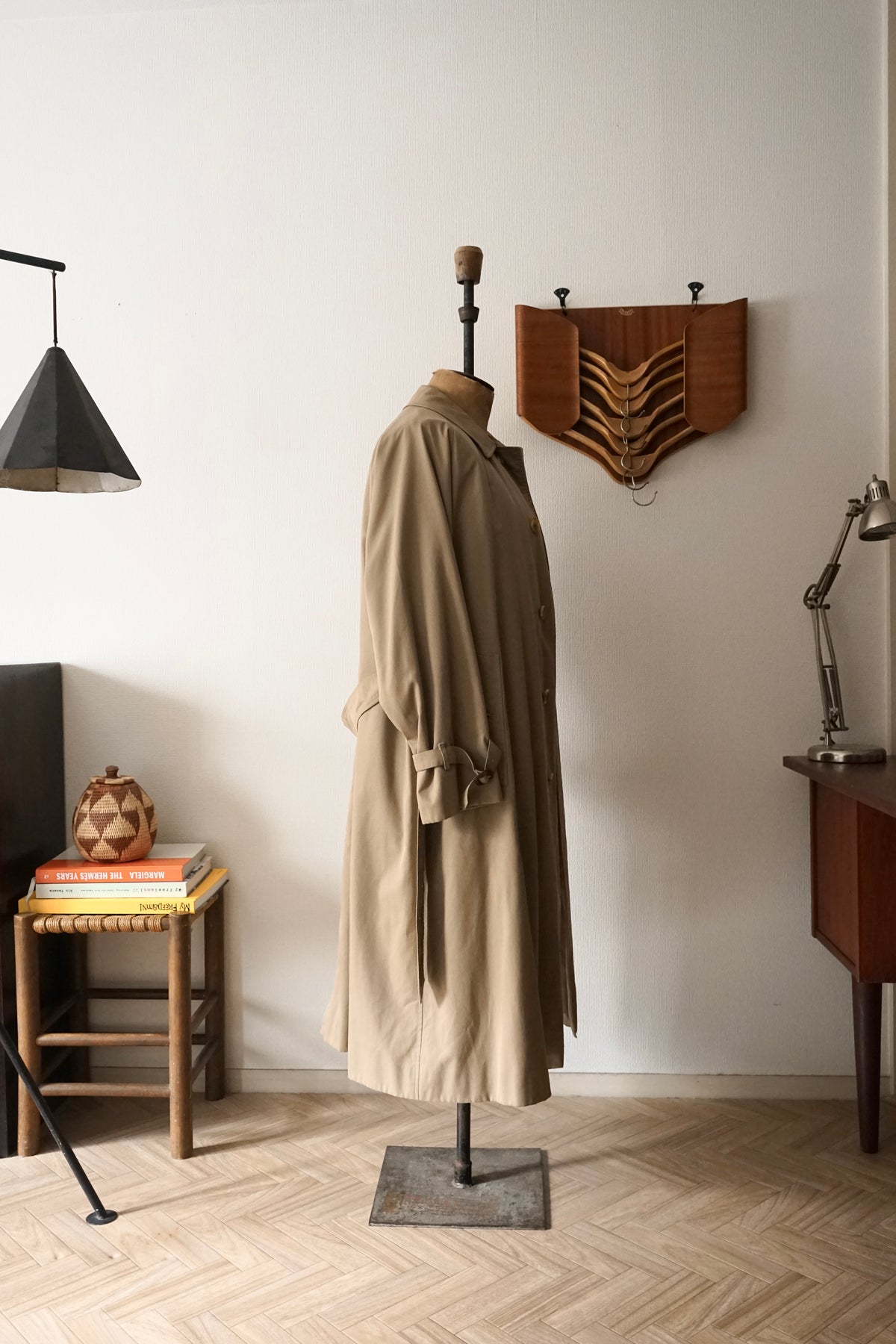 1980s Burberry Single Raglan Sleeve Belted Balmacaan Coat Cotton × Polyester 一枚袖