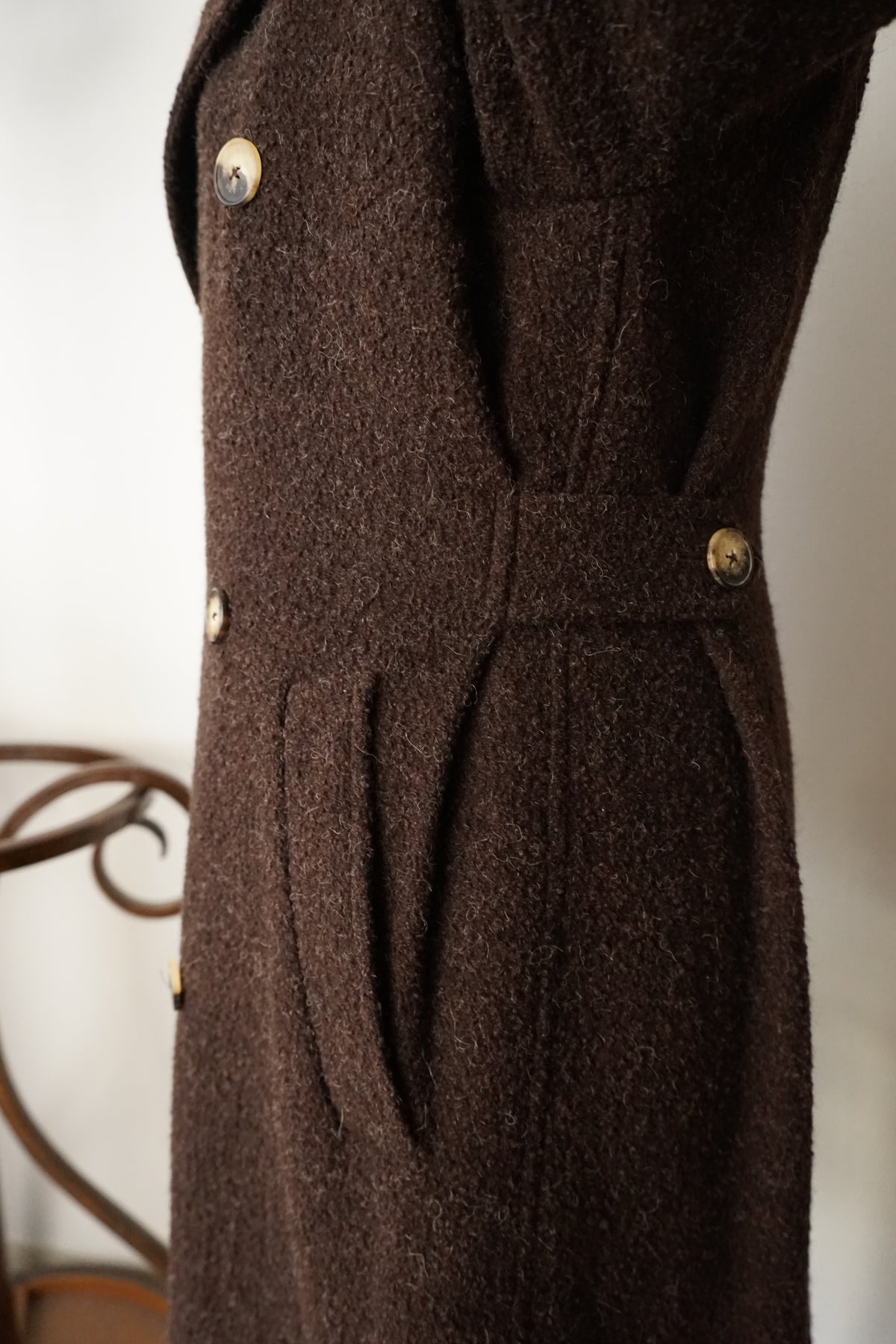 1980s HERMÈS Wool Trench Coat Made in France