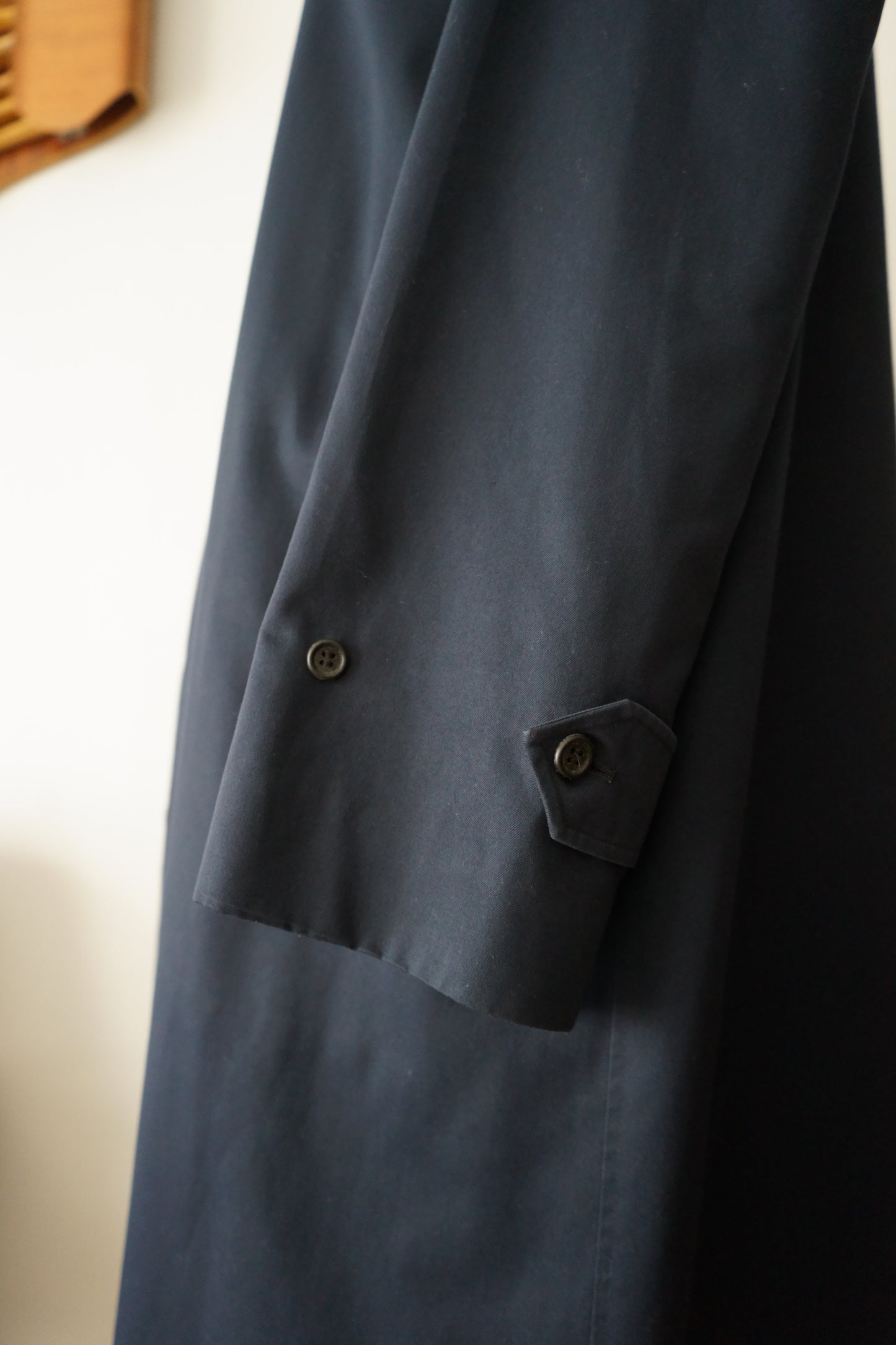1970s Burberry Dark Navy 一枚袖 Balmacaan Coat