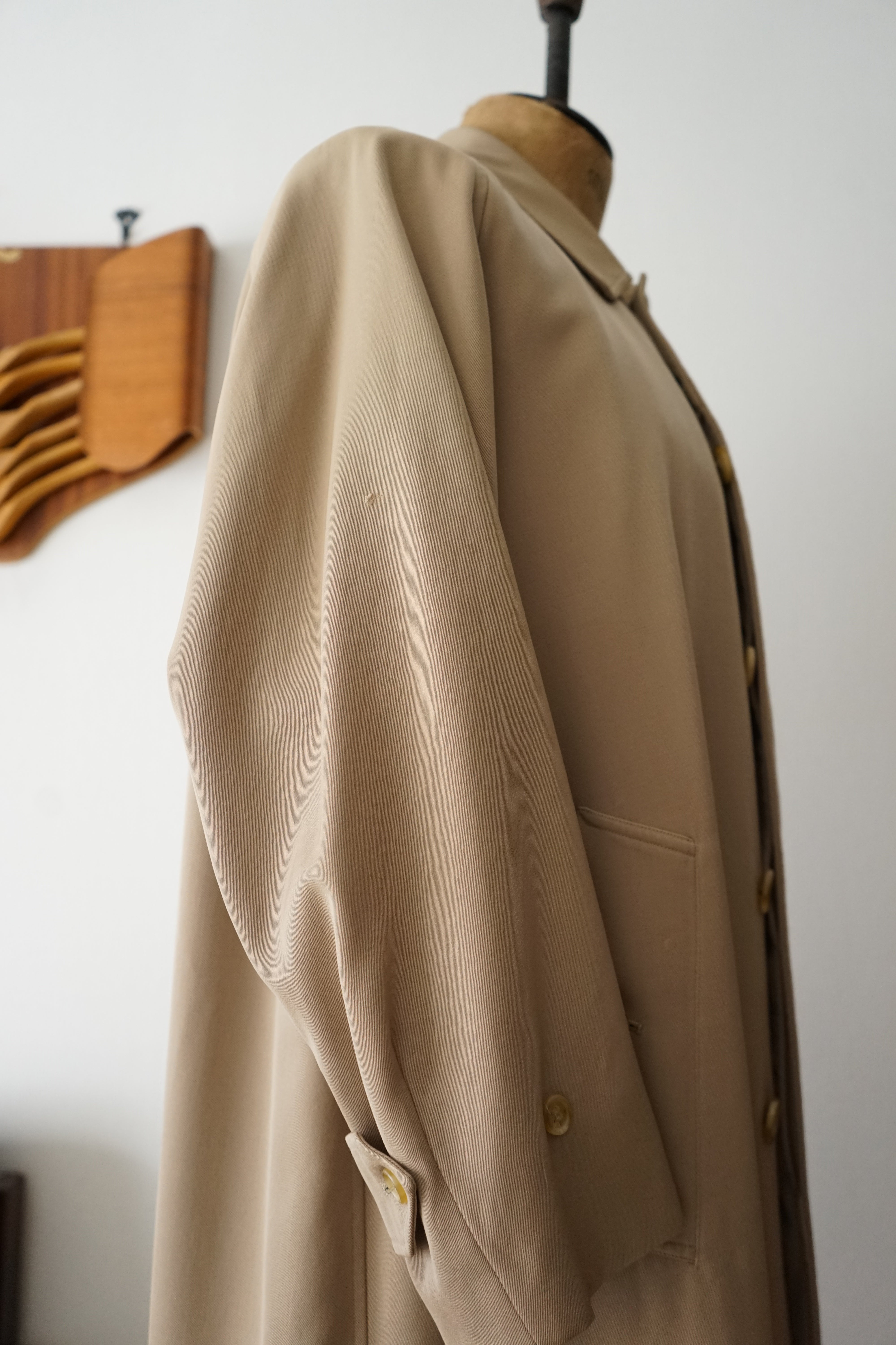 70s 無双仕立て BURBERRYS Balmacaan coat 一枚袖 BURBERRYS 一枚袖バルマカーンコート ピュアキャメル イングランド製