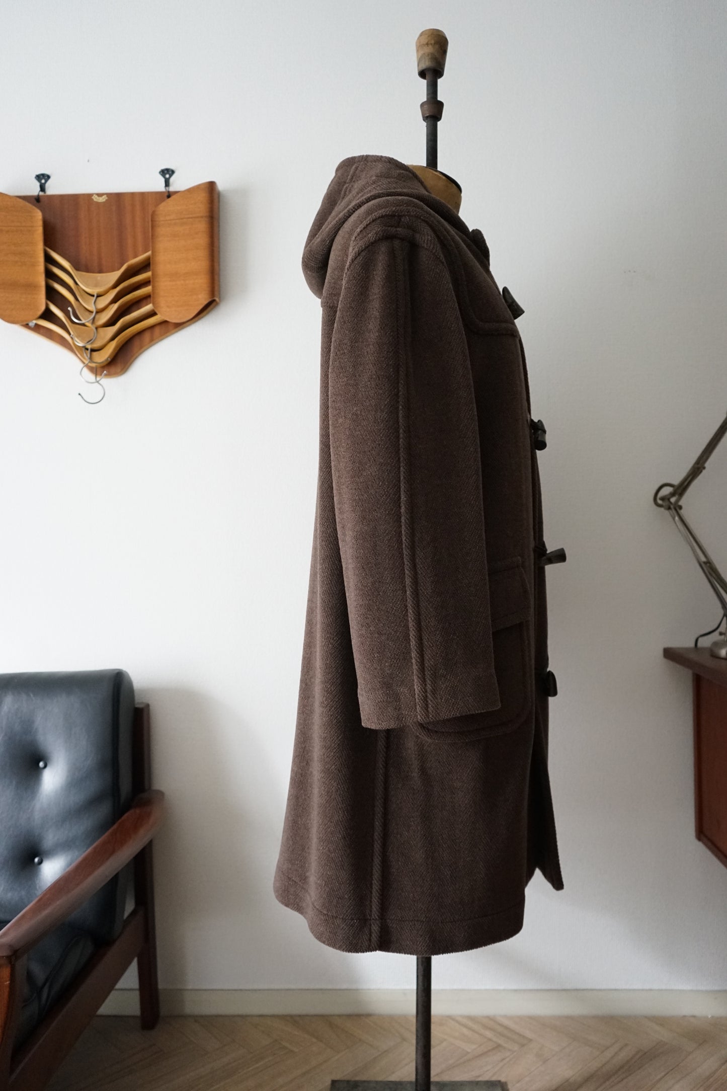 1990s Brooks Brothers  "Brown" MoorBrook Fabric Duffel Coat Made in ENGLAND Medium