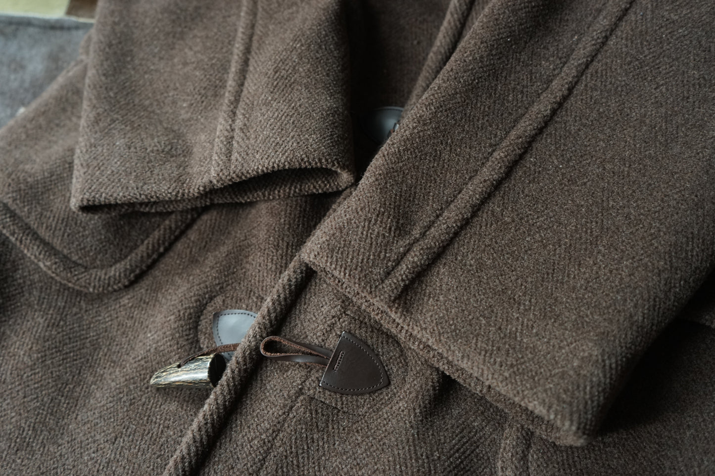 1990s Brooks Brothers  "Brown" MoorBrook Fabric Duffel Coat Made in ENGLAND Medium
