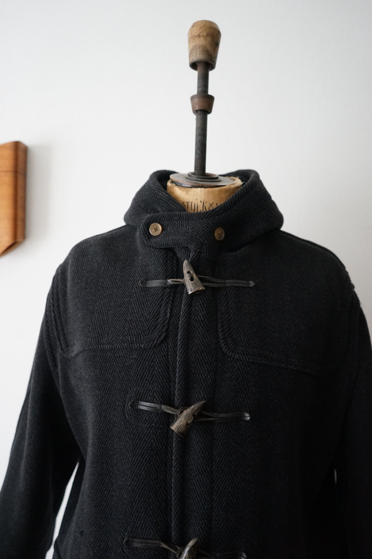 1980s MARCEL LASSANCE "Charcoal Gray"  Duffel Coat Made in ENGLAND