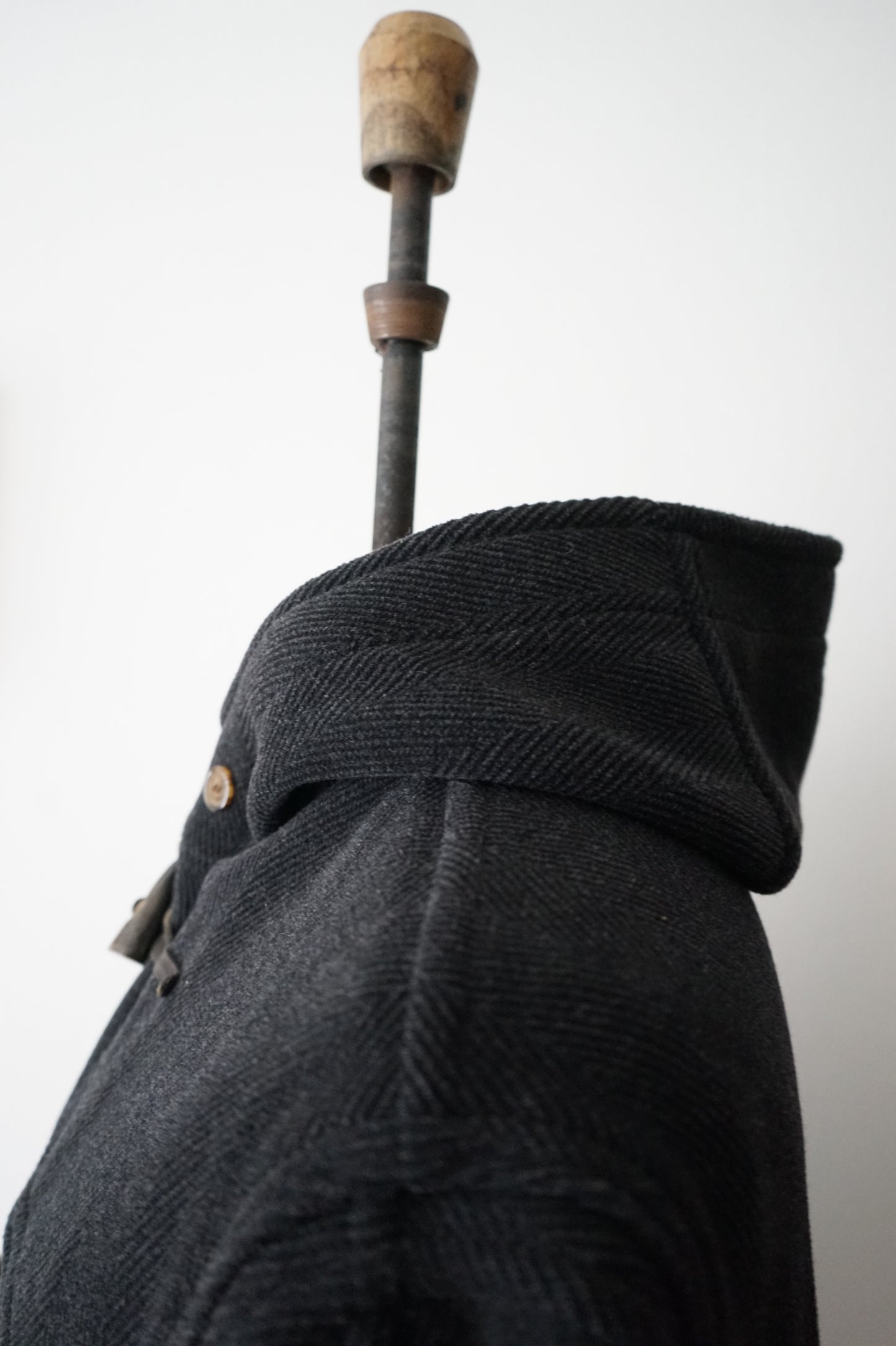 1980s MARCEL LASSANCE "Charcoal Gray"  Duffel Coat Made in ENGLAND