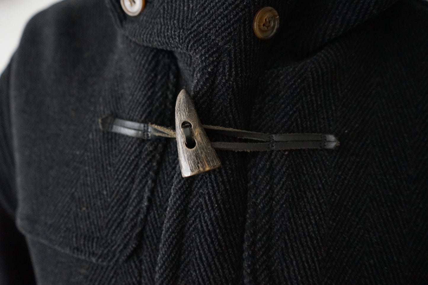 1980s MARCEL LASSANCE "Charcoal Gray"  Duffel Coat Made in ENGLAND
