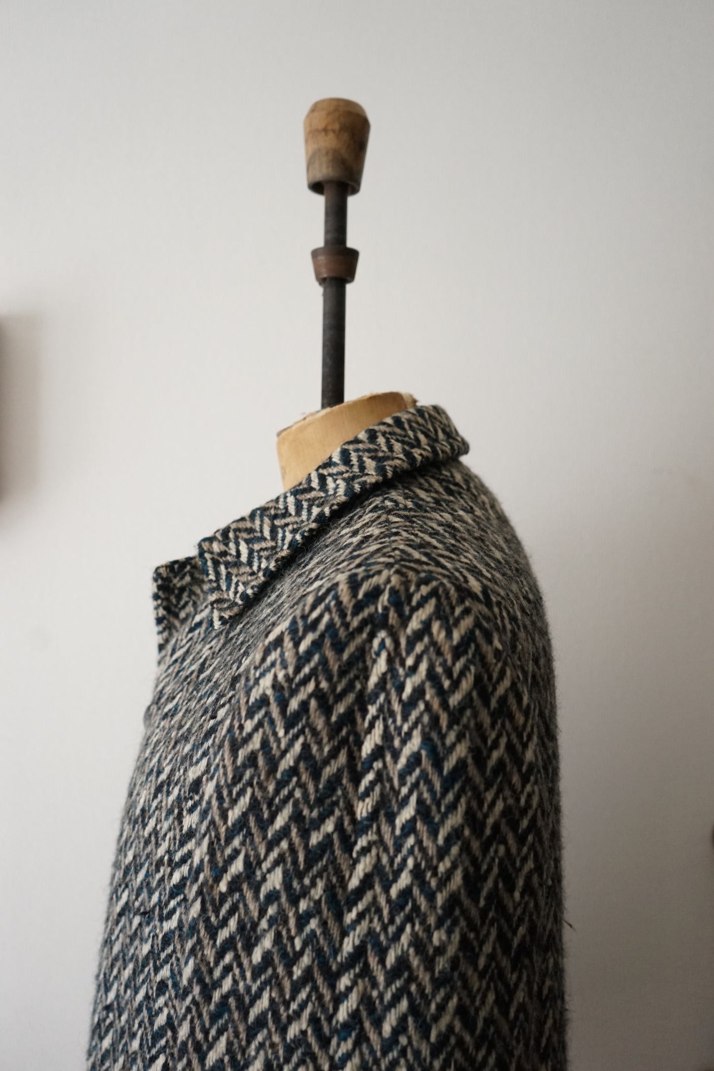 1960s Chester Barrie "Herringbone Tweed" Chesterfield Coat Made in ENGLAND