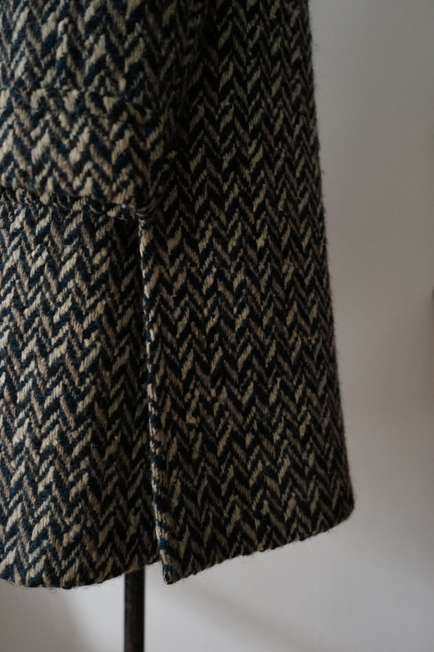 1960s Chester Barrie "Herringbone Tweed" Chesterfield Coat Made in ENGLAND