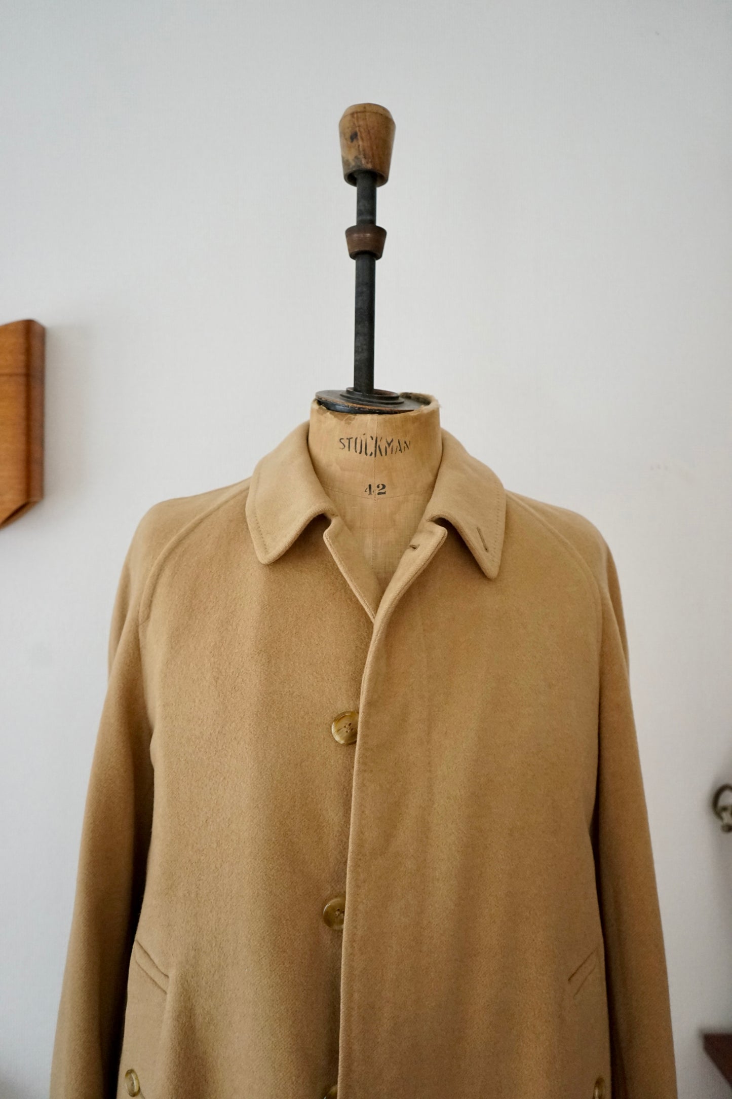 1980s Burberry × Marioncini "Wool & Camelhair" Balmacaan Coat