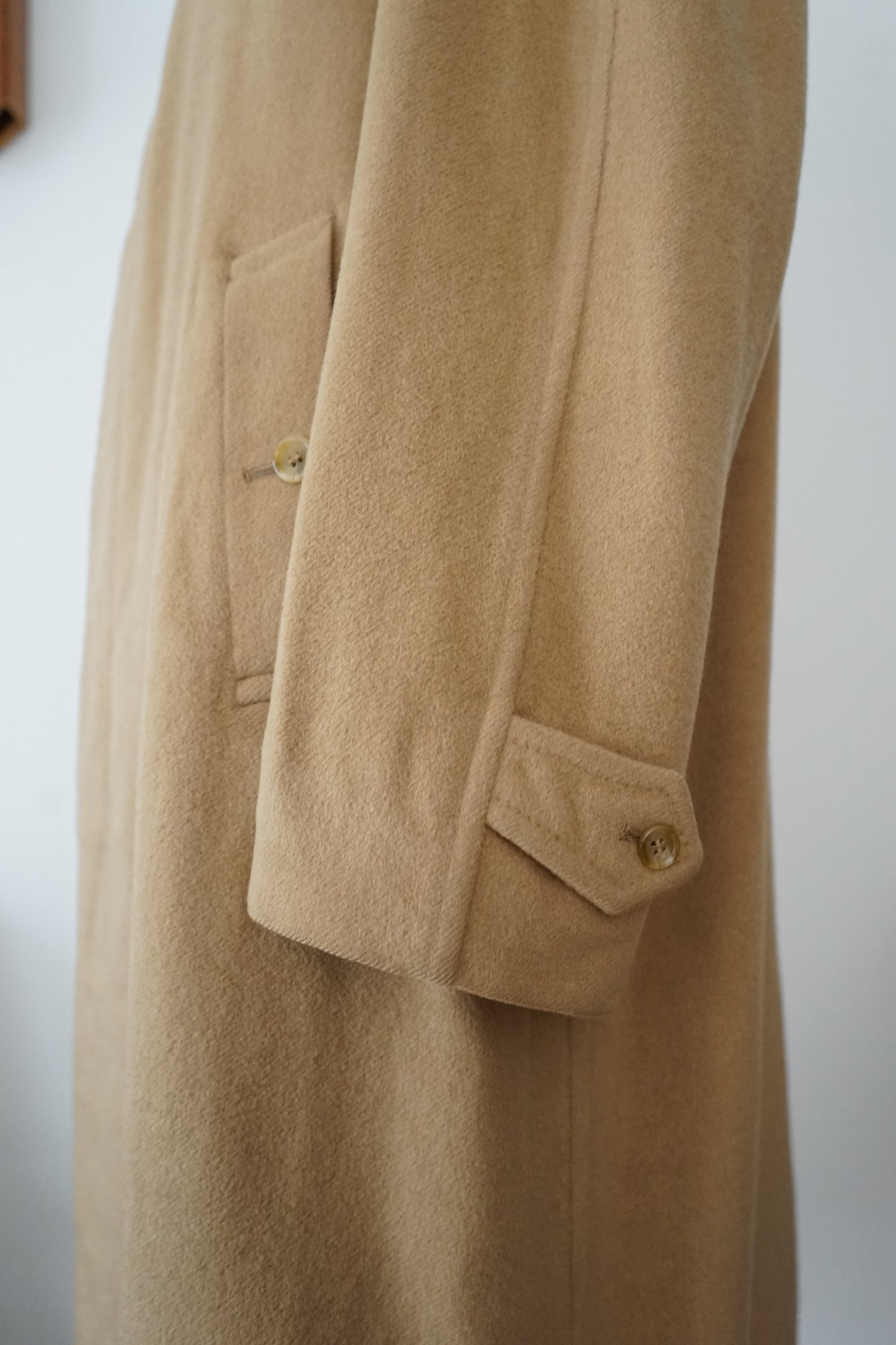 1980s Burberry × Marioncini "Wool & Camelhair" Balmacaan Coat