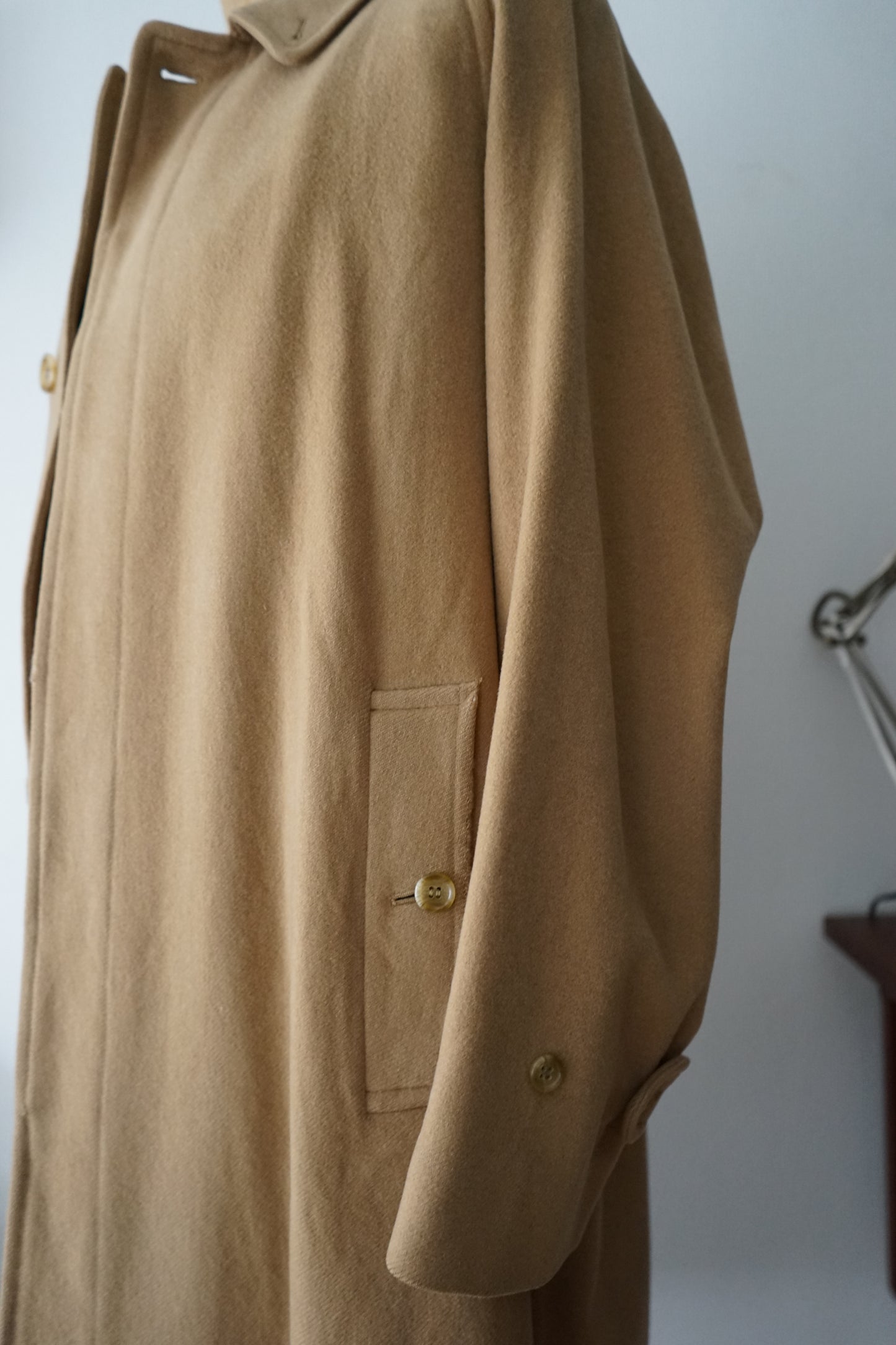 1981s Burberry × MEA Wool & Camelhair 一枚袖 Balmacaan Coat