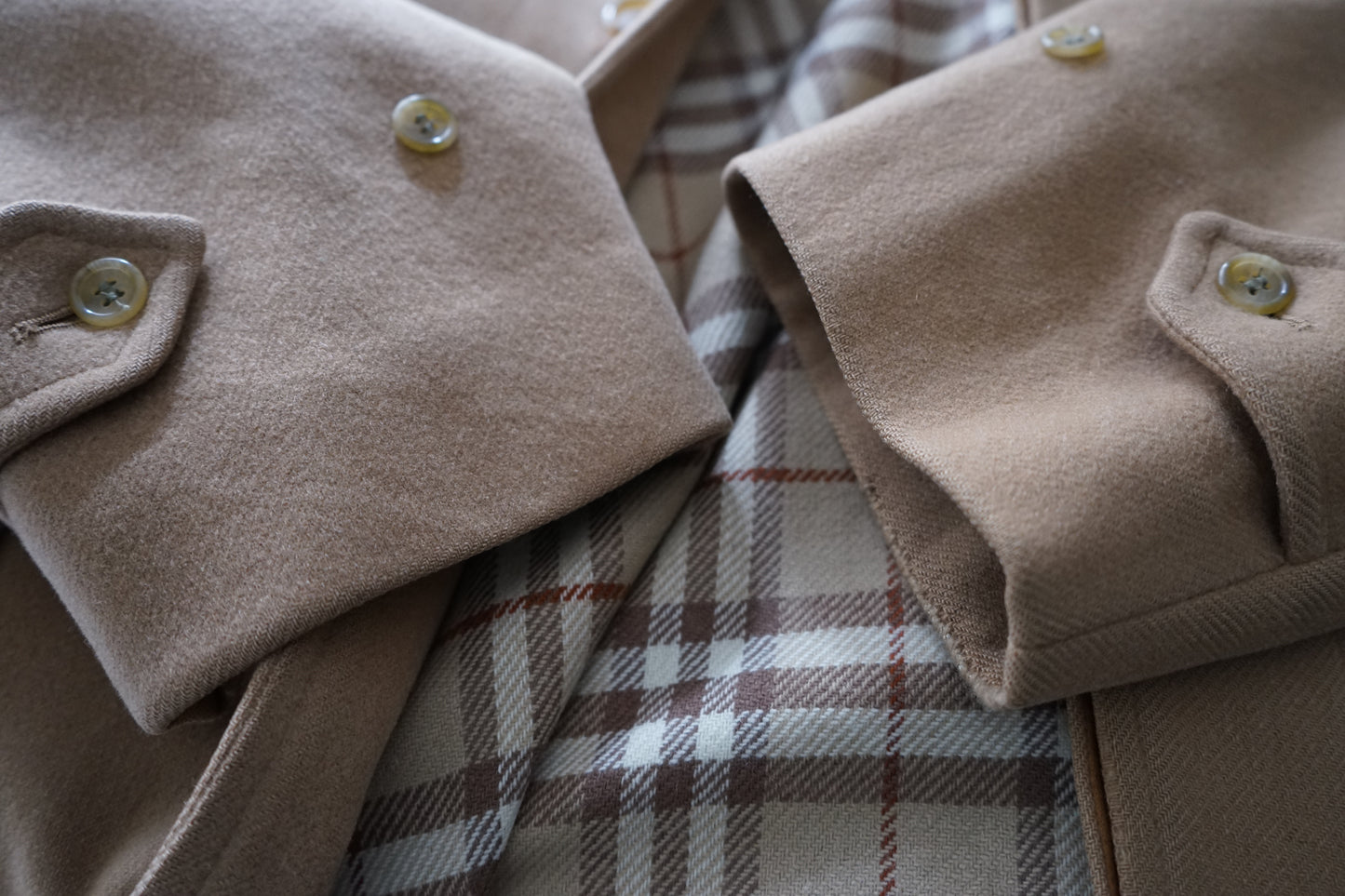 1981s Burberry × MEA Wool & Camelhair 一枚袖 Balmacaan Coat