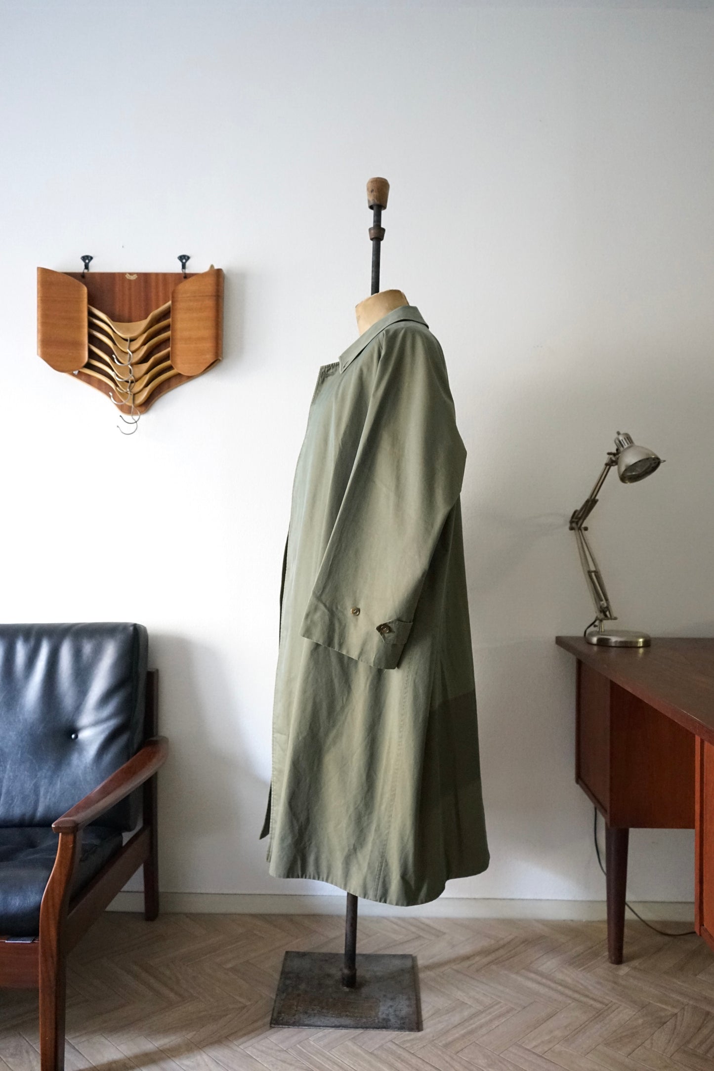 1984s Burberry Iridescent 一枚袖 Balmacaan Coat 玉蟲色 C100