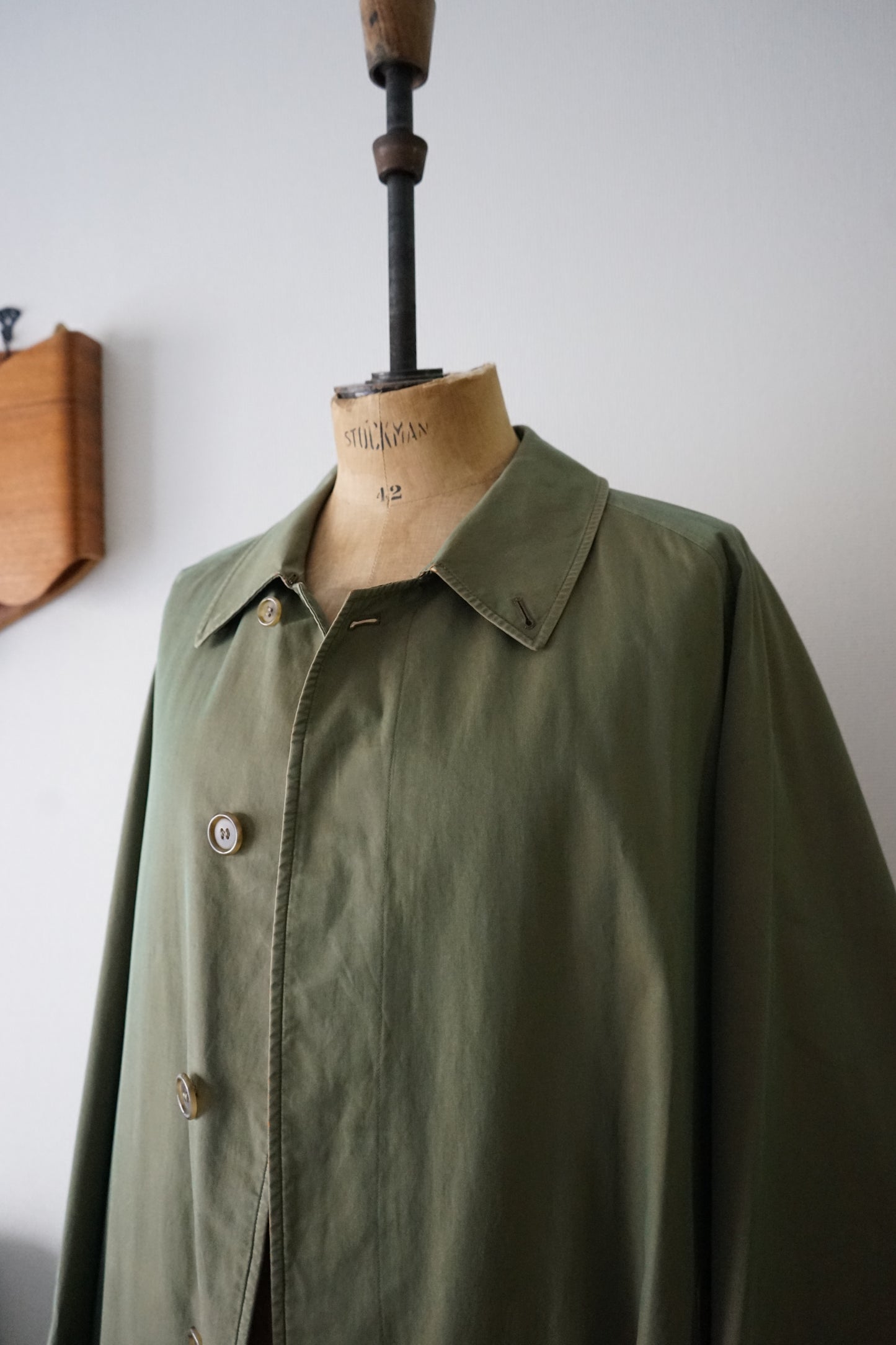 1984s Burberry Iridescent 一枚袖 Balmacaan Coat 玉蟲色 C100