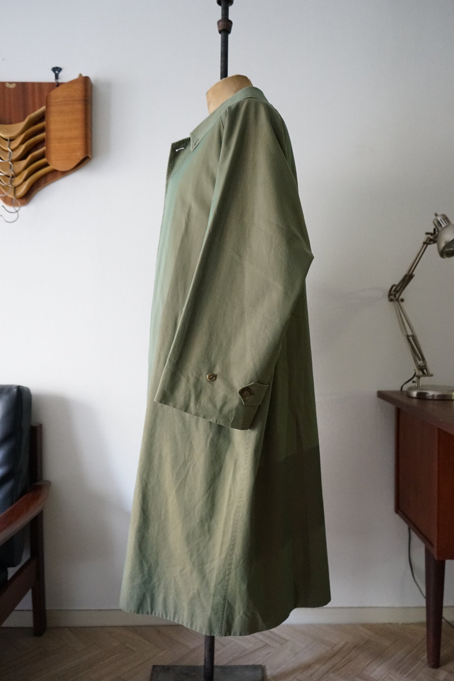 1984s Burberry Iridescent 一枚袖 Balmacaan Coat 玉蟲色 C100