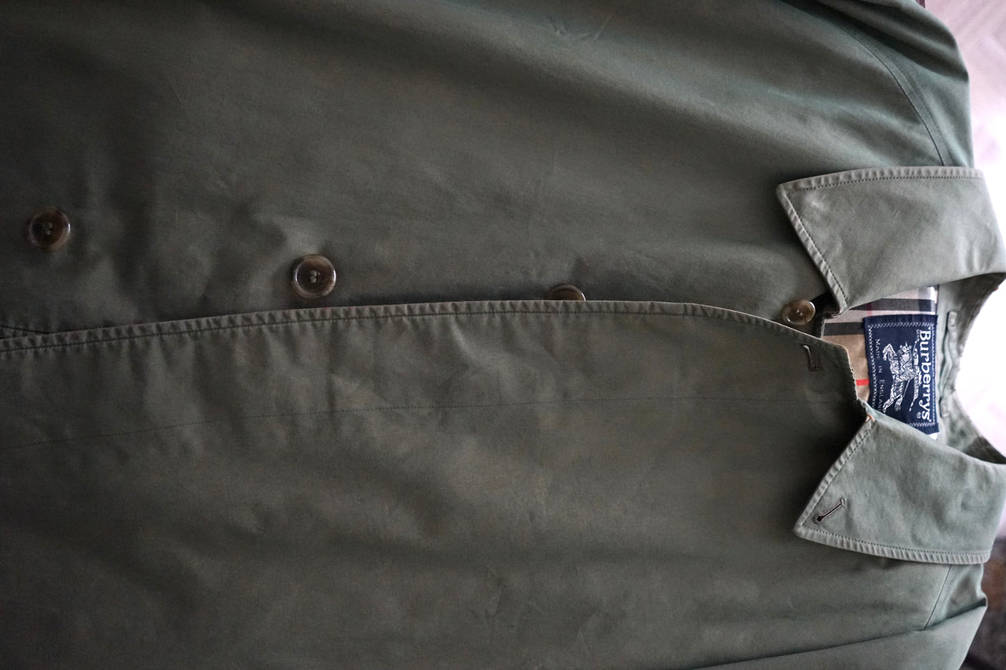 1984s Burberry Iridescent 一枚袖 Balmacaan Coat 玉蟲色 C100