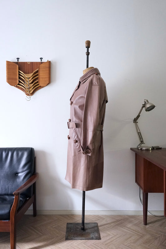 2010s BOTTEGA VENETA ”Pink Purple" Nappalan Leather Trench Coat by Tomas Maier