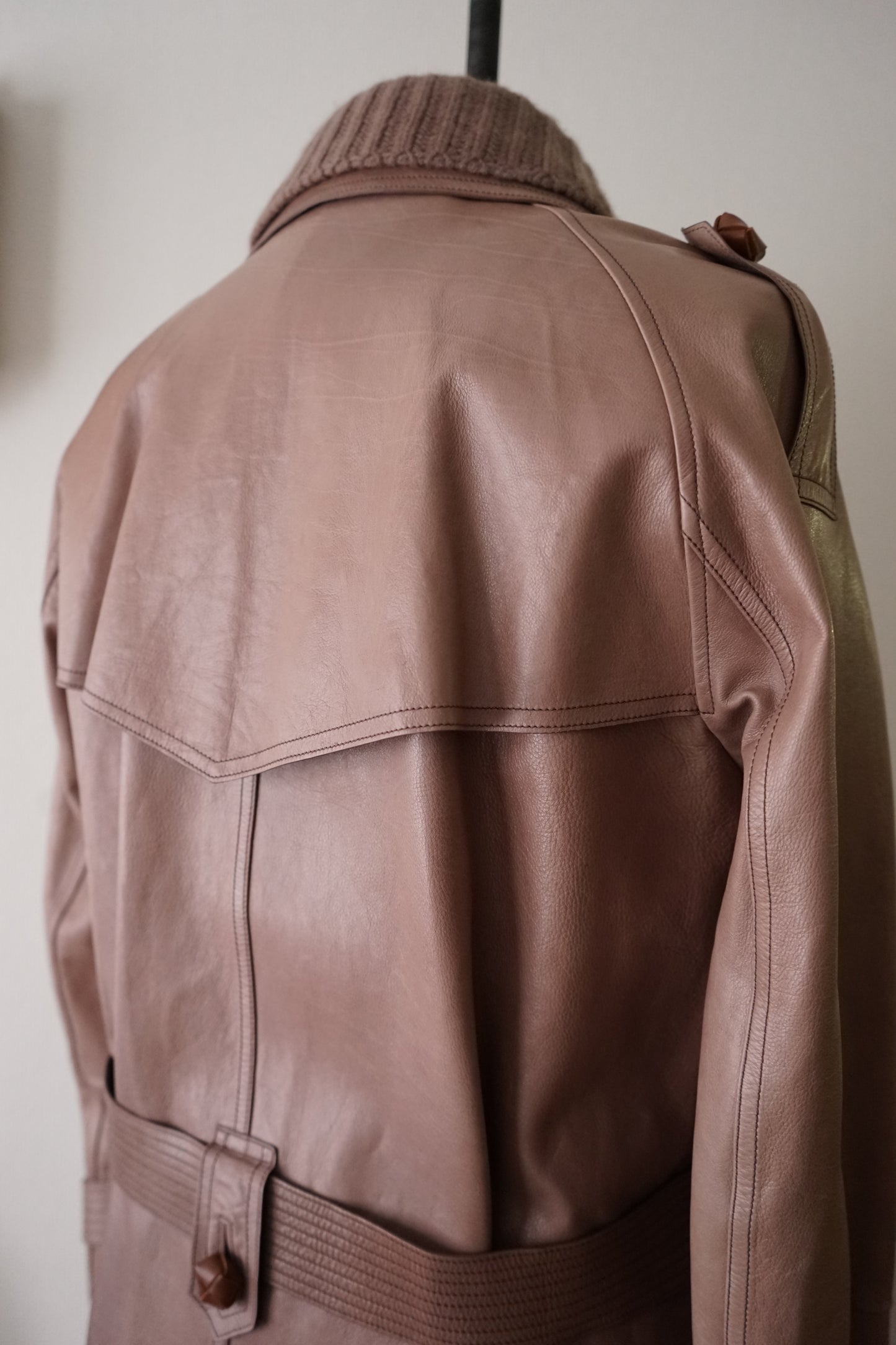 2010s BOTTEGA VENETA ”Pink Purple" Nappalan Leather Trench Coat by Tomas Maier