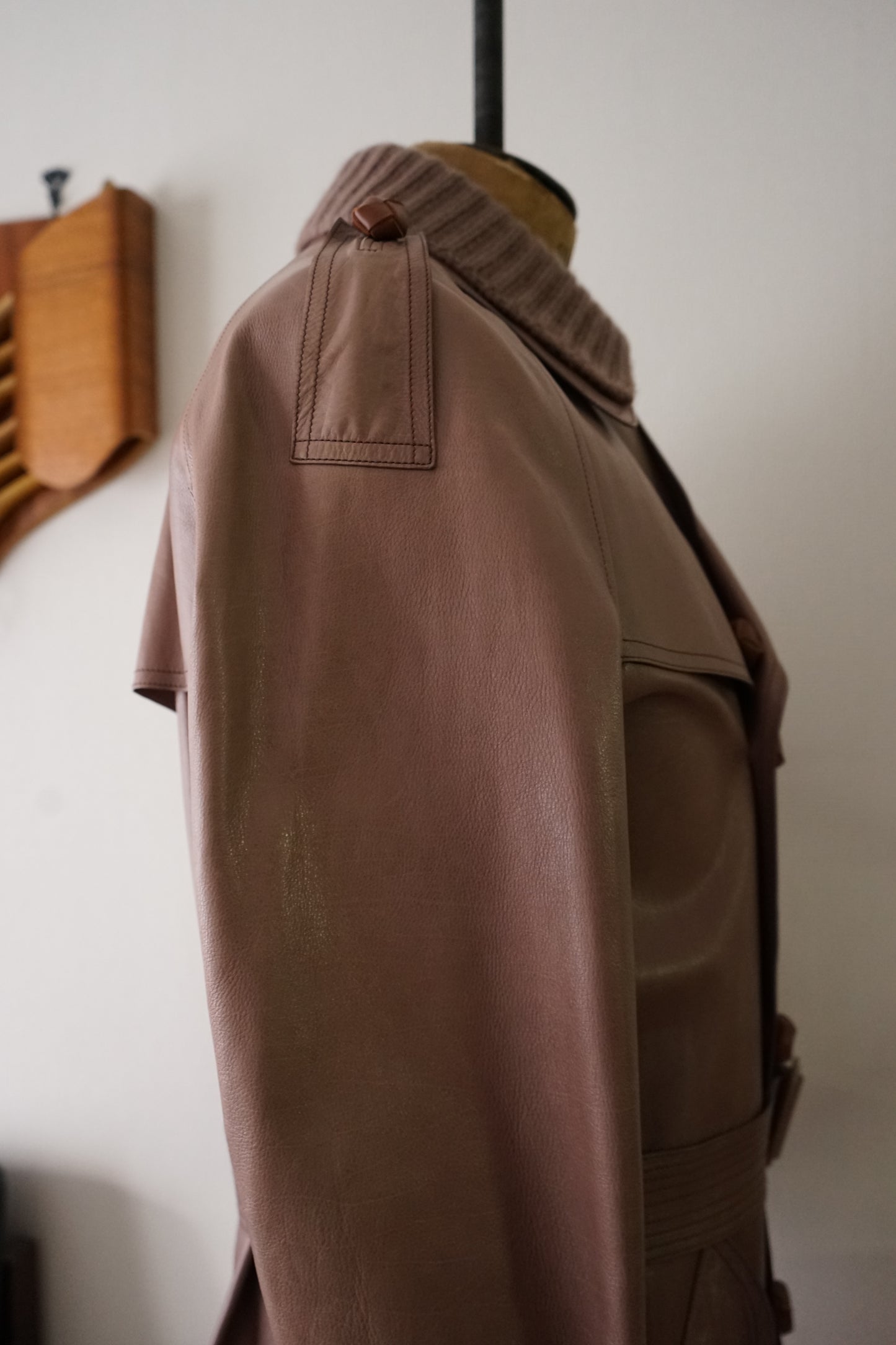 2010s BOTTEGA VENETA ”Pink Purple" Nappalan Leather Trench Coat by Tomas Maier