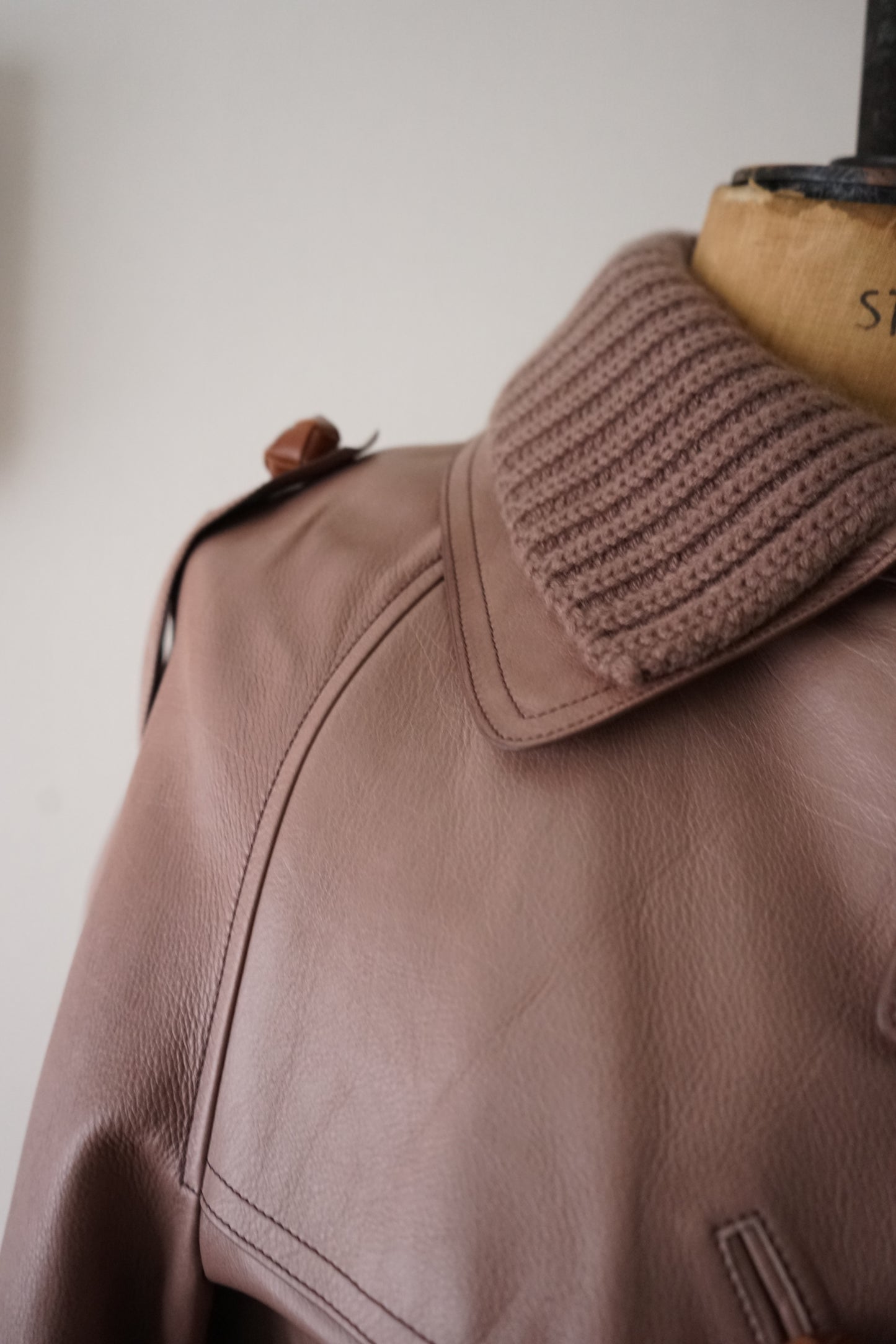 2010s BOTTEGA VENETA ”Pink Purple" Nappalan Leather Trench Coat by Tomas Maier