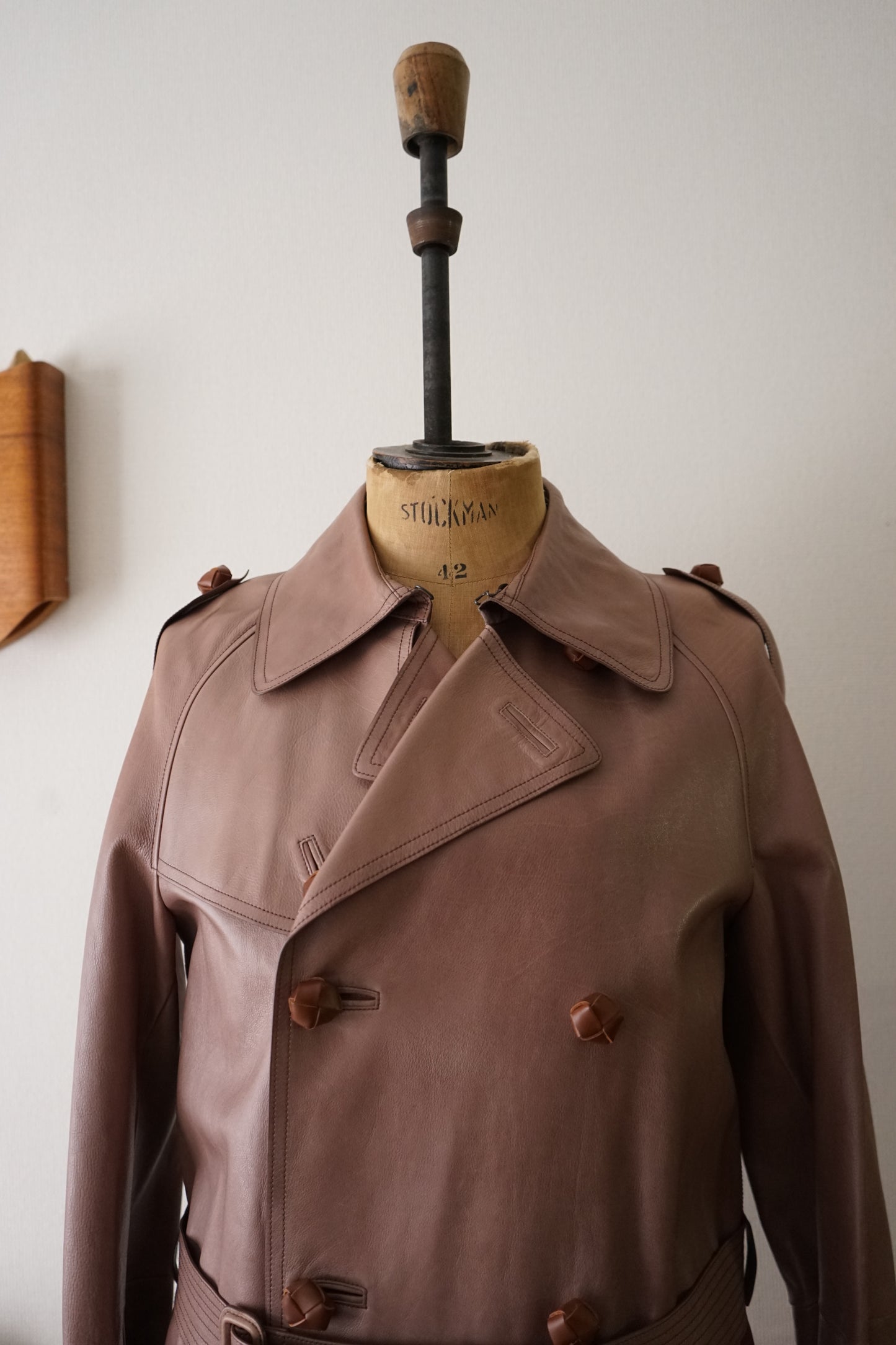 2010s BOTTEGA VENETA ”Pink Purple" Nappalan Leather Trench Coat by Tomas Maier