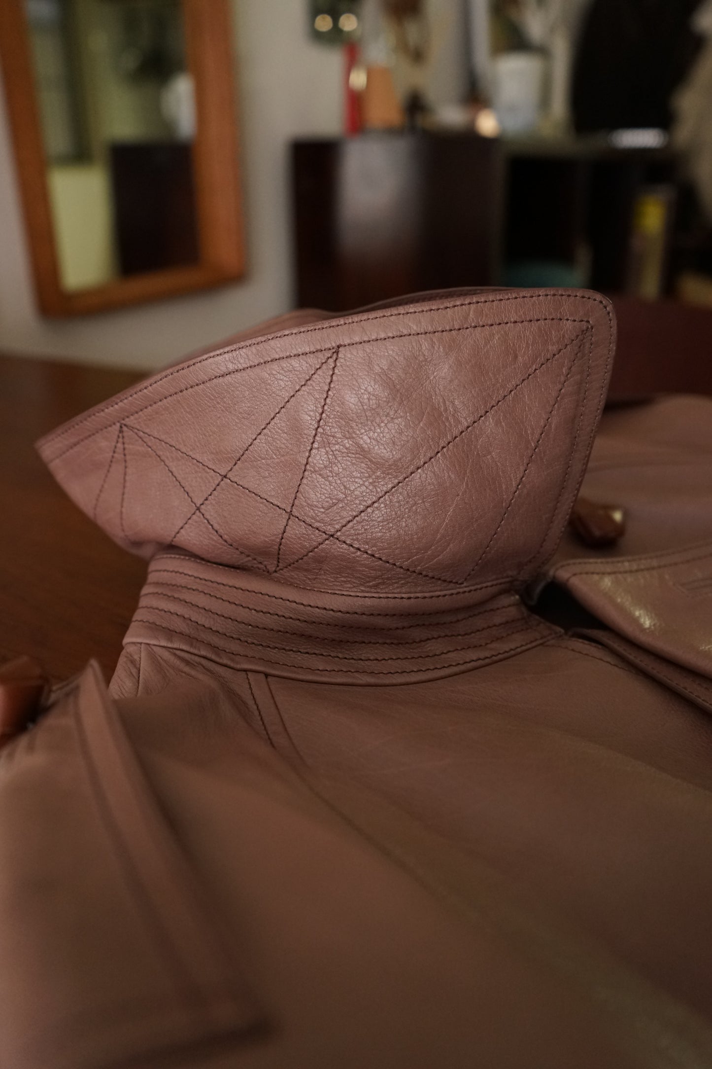 2010s BOTTEGA VENETA ”Pink Purple" Nappalan Leather Trench Coat by Tomas Maier