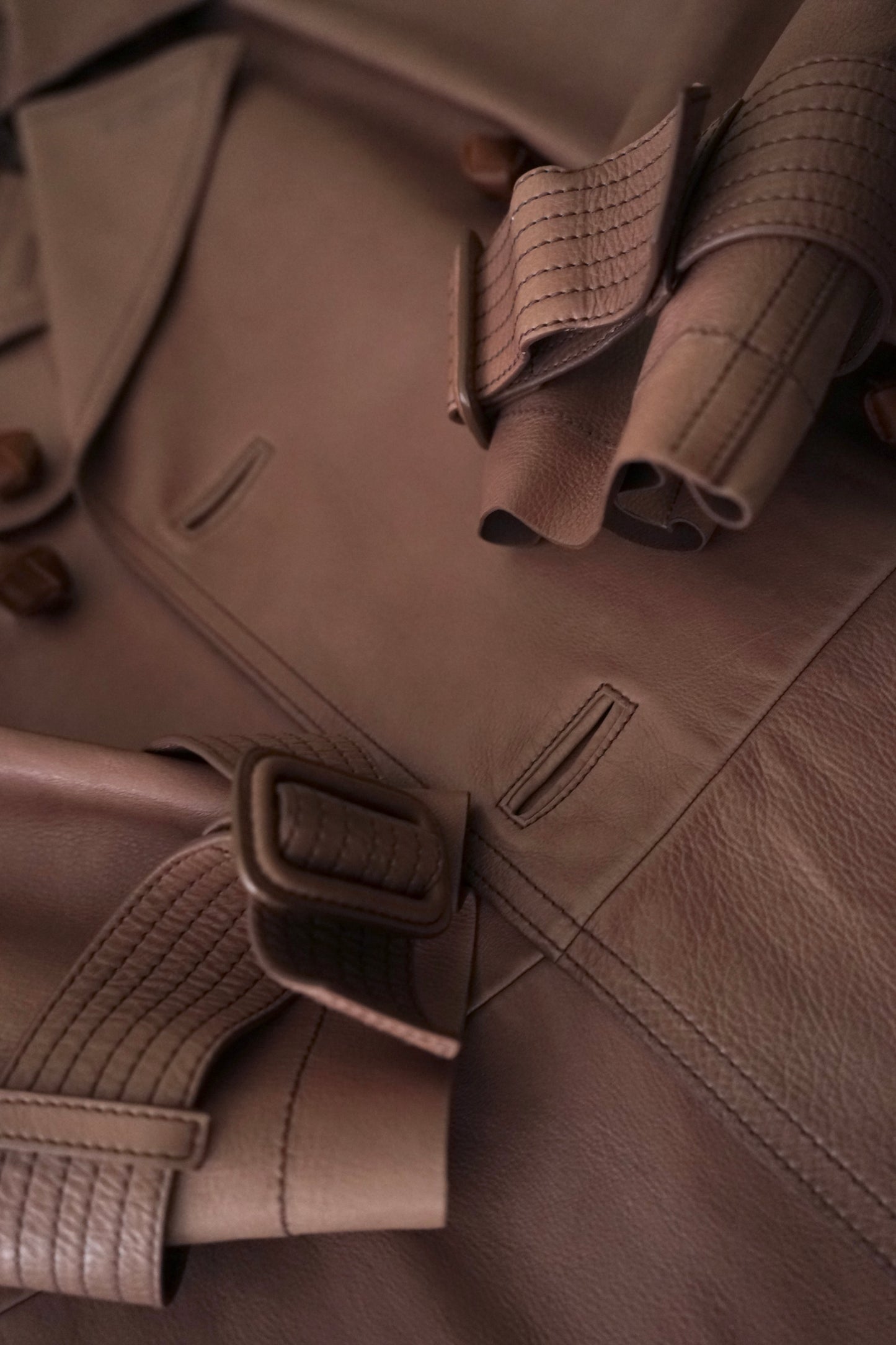 2010s BOTTEGA VENETA ”Pink Purple" Nappalan Leather Trench Coat by Tomas Maier