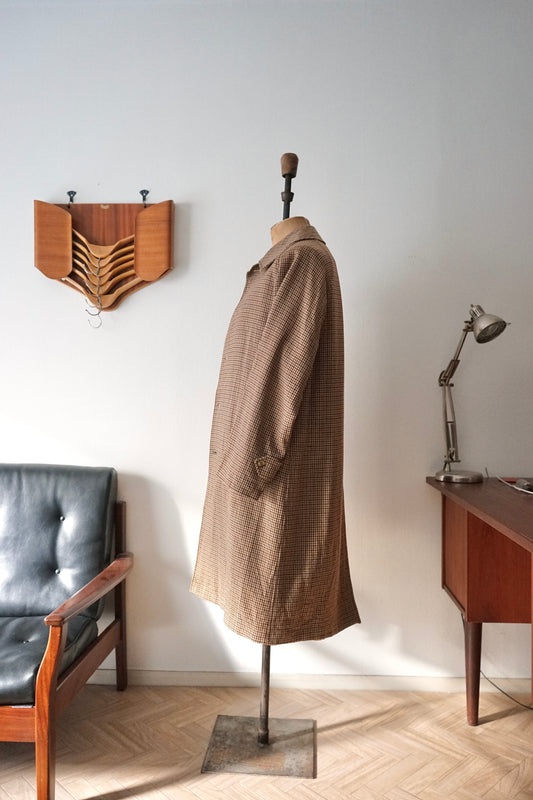 1980s Burberry Tweed × Gabardine “一枚袖” Reversible Balmacaan Coat