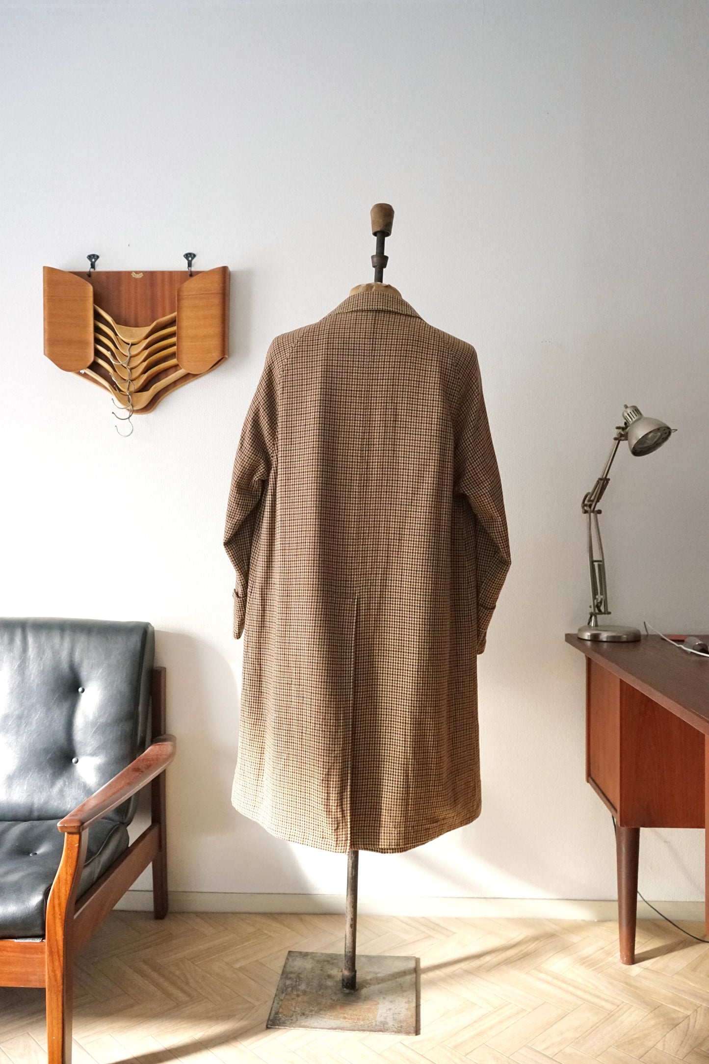1980s Burberry Tweed × Gabardine “一枚袖” Reversible Balmacaan Coat