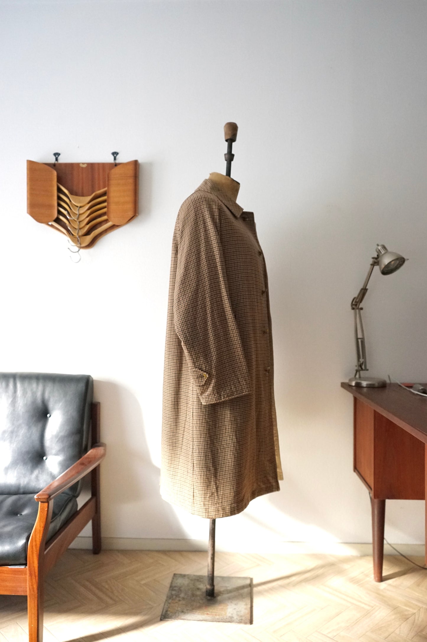 1980s Burberry Tweed × Gabardine “一枚袖” Reversible Balmacaan Coat