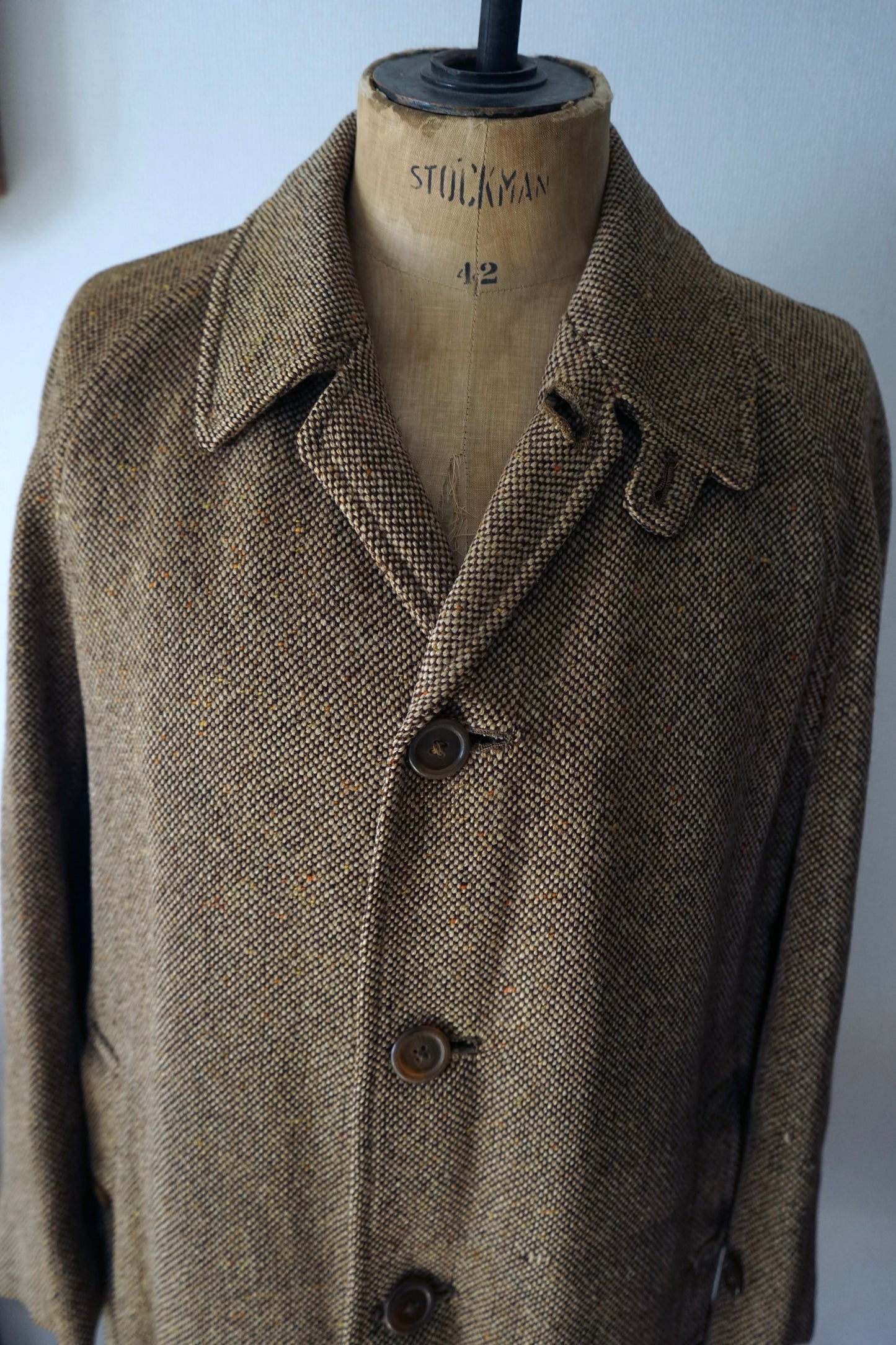 1960s Burberry Irish Tweed Balmacaan Coat