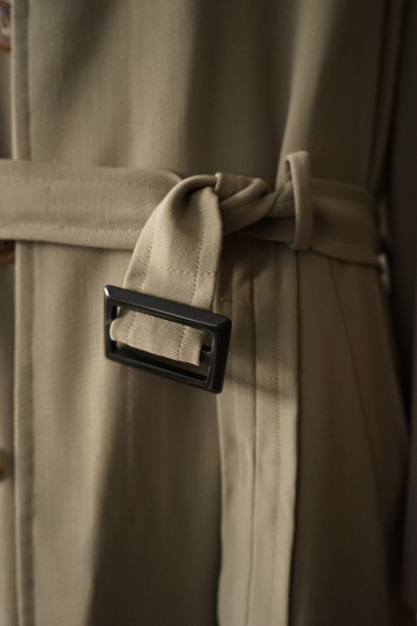 1990s Hermès "Super100s” Tropical Wool Gabardine Belted Coat