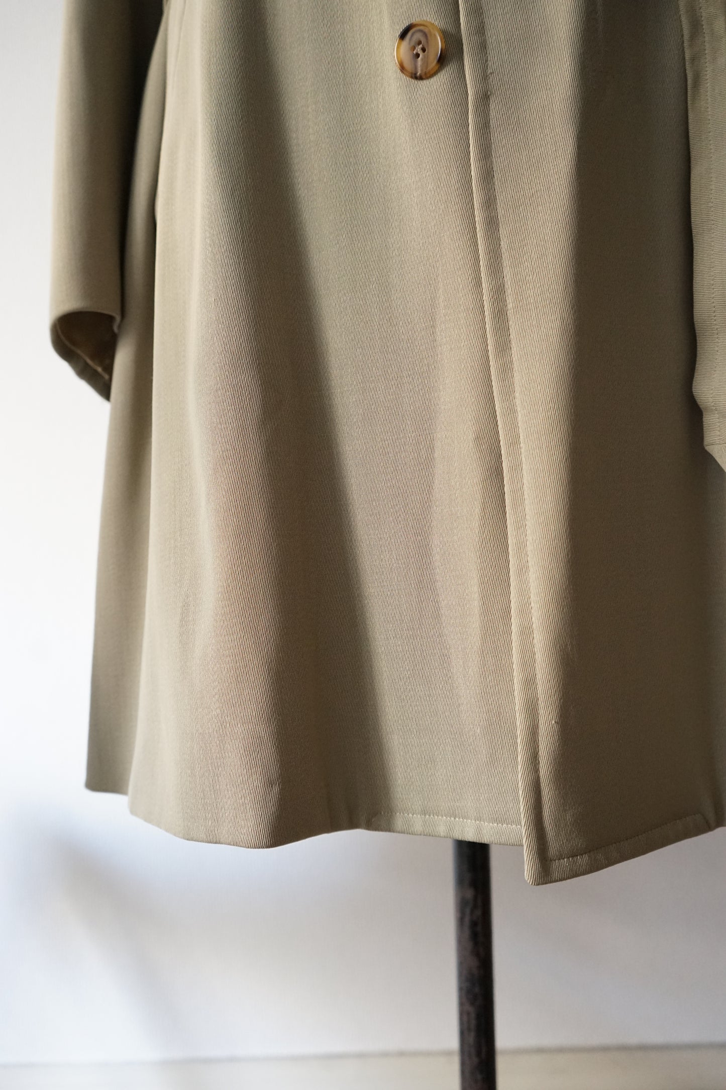1990s Hermès "Super100s” Tropical Wool Gabardine Belted Coat