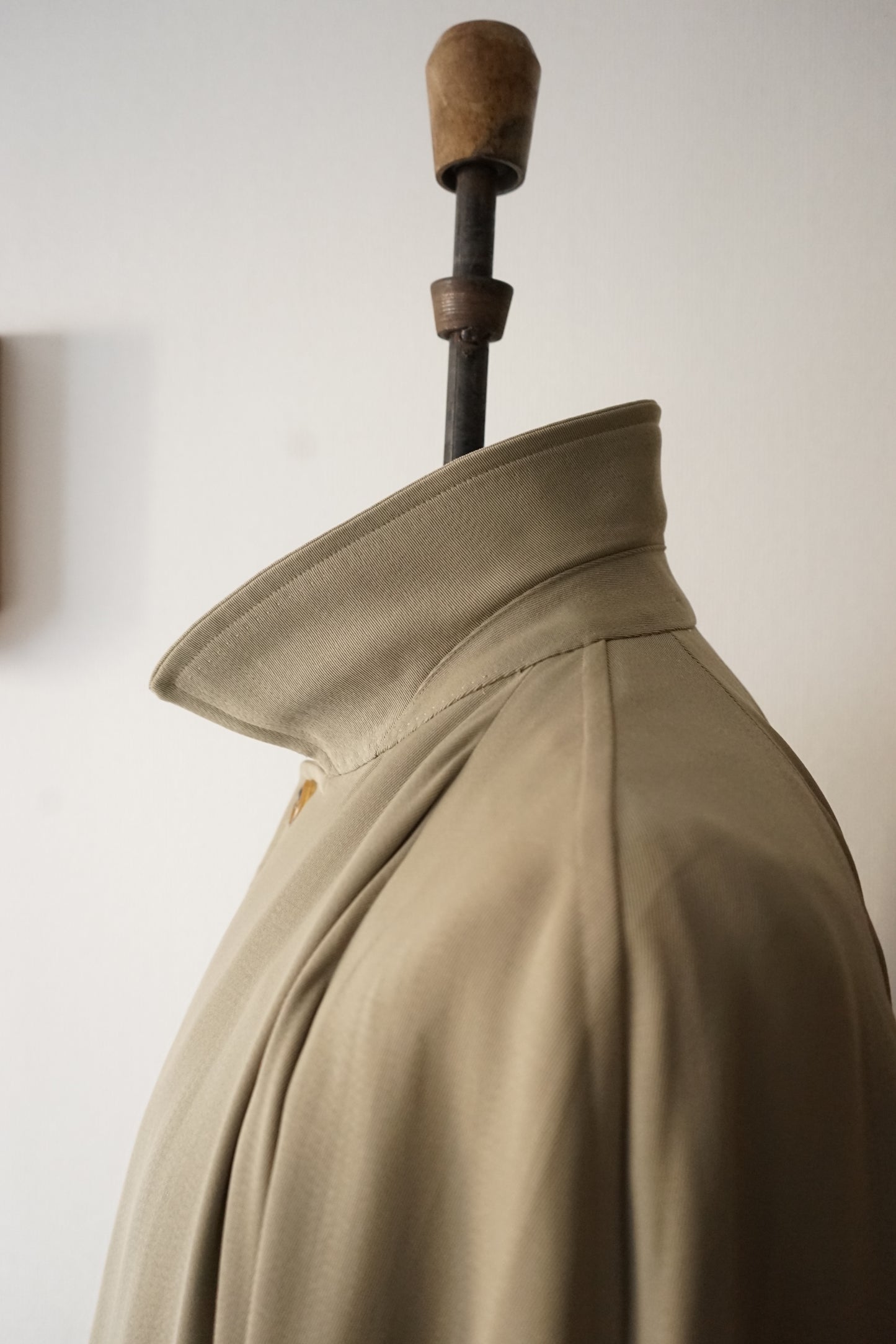 1990s Hermès "Super100s” Tropical Wool Gabardine Belted Coat