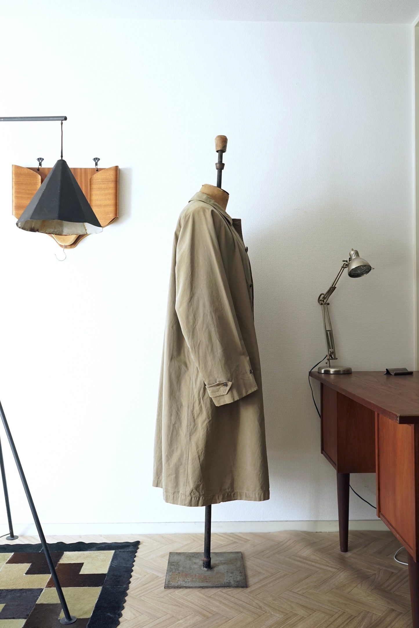 Early 1960s Burberry "Olive 玉蟲” Cotton100% Balmacaan Coat 一枚袖