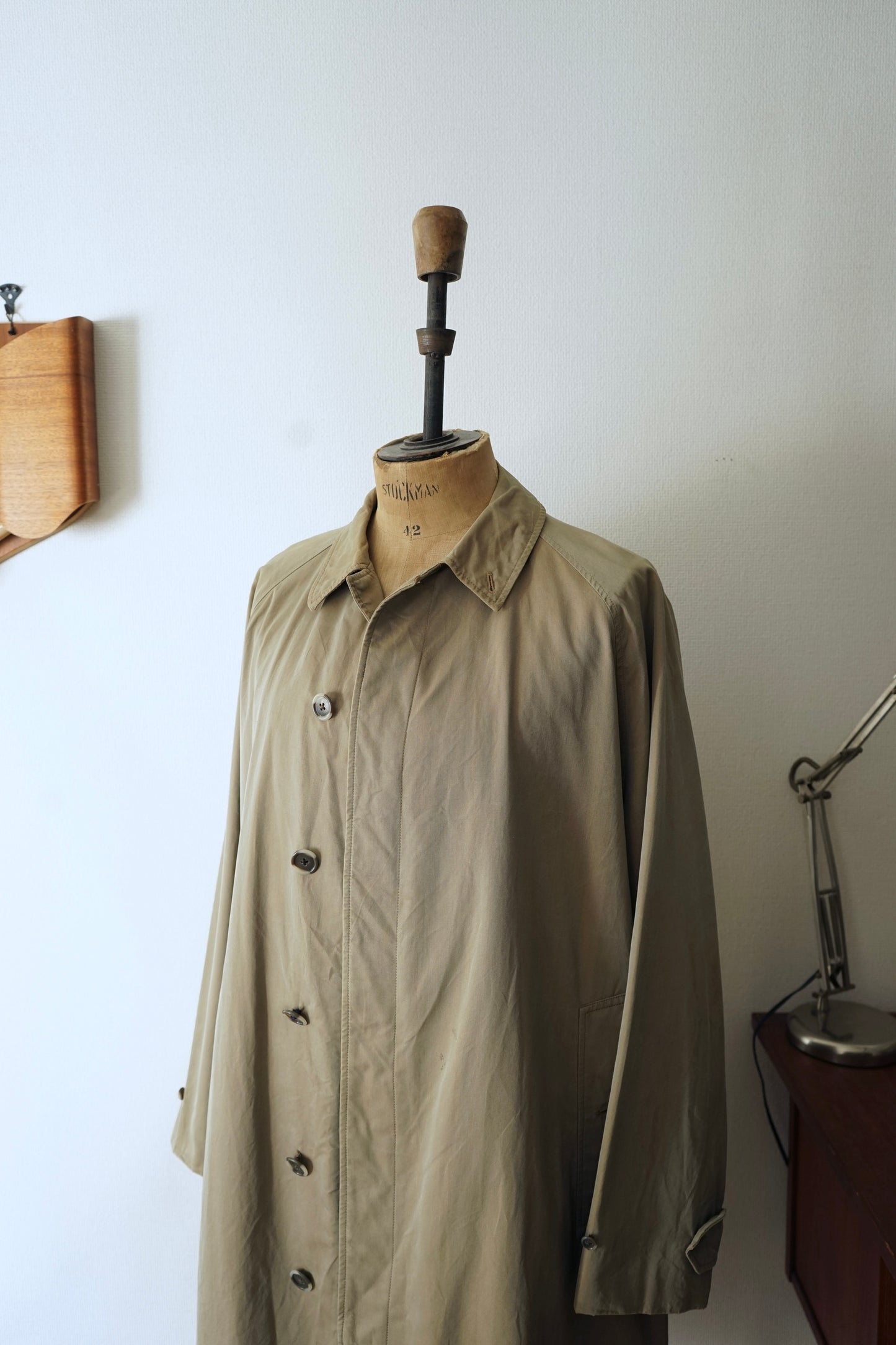 Early 1960s Burberry "Olive 玉蟲” Cotton100% Balmacaan Coat 一枚袖