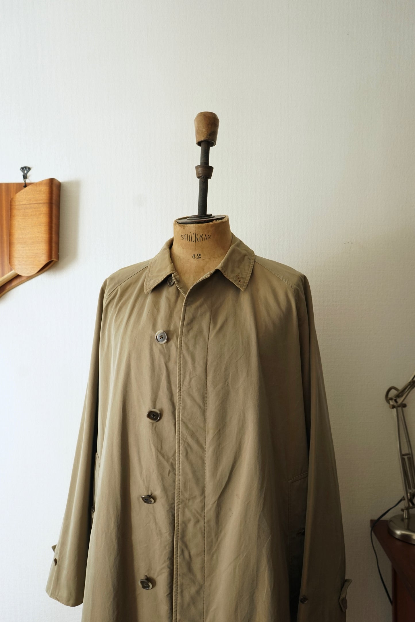 Early 1960s Burberry "Olive 玉蟲” Cotton100% Balmacaan Coat 一枚袖