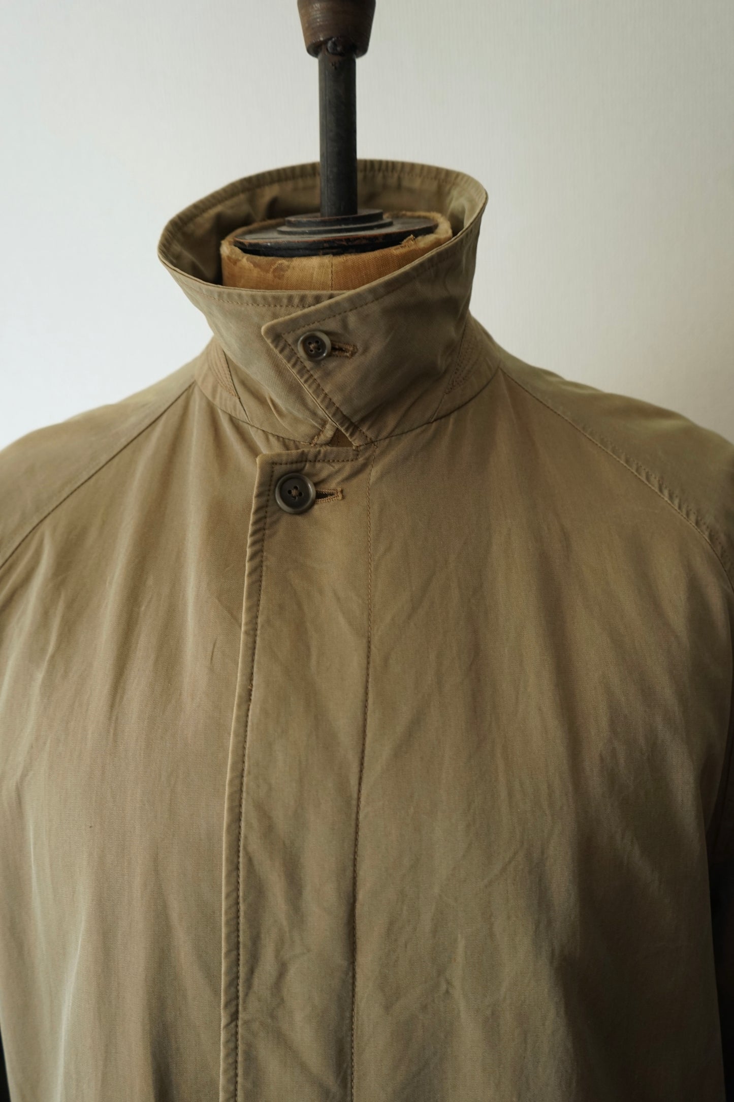 Early 1960s Burberry "Olive 玉蟲” Cotton100% Balmacaan Coat 一枚袖