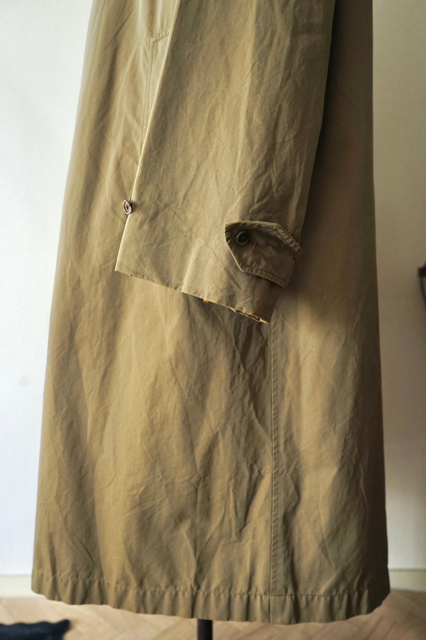 Early 1960s Burberry "Olive 玉蟲” Cotton100% Balmacaan Coat 一枚袖