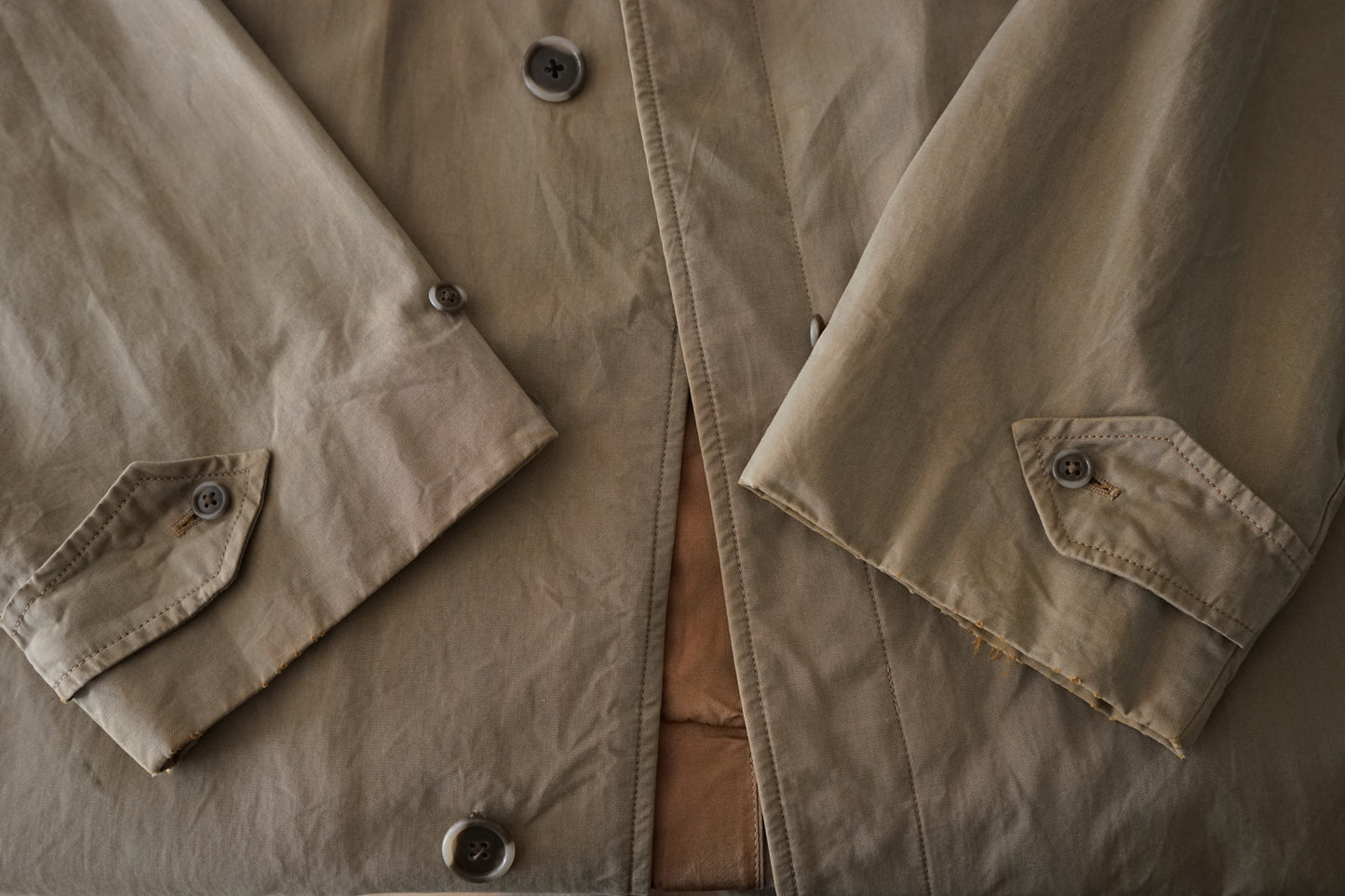 Early 1960s Burberry "Olive 玉蟲” Cotton100% Balmacaan Coat 一枚袖