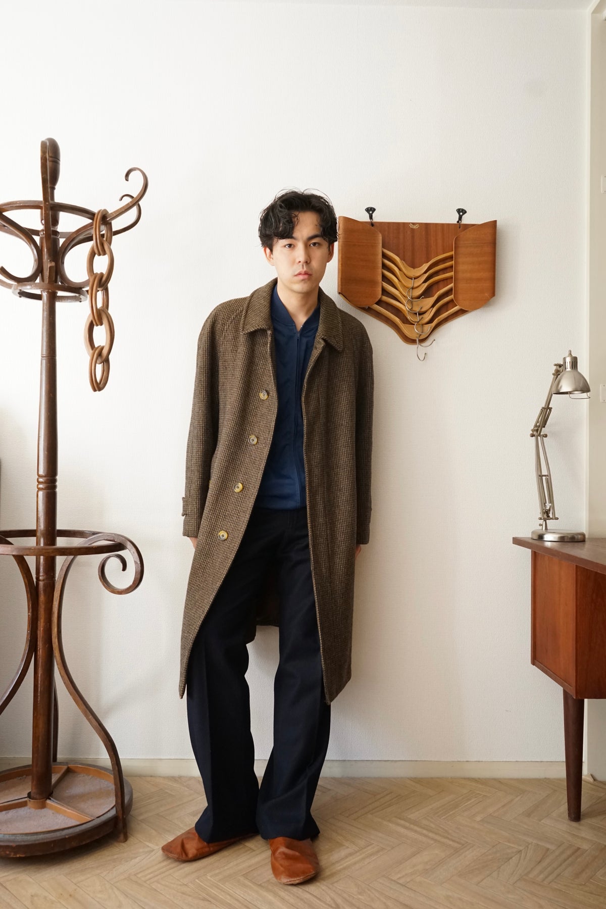 1980s Burberry "Shetland Tweed" Balmacaan Coat