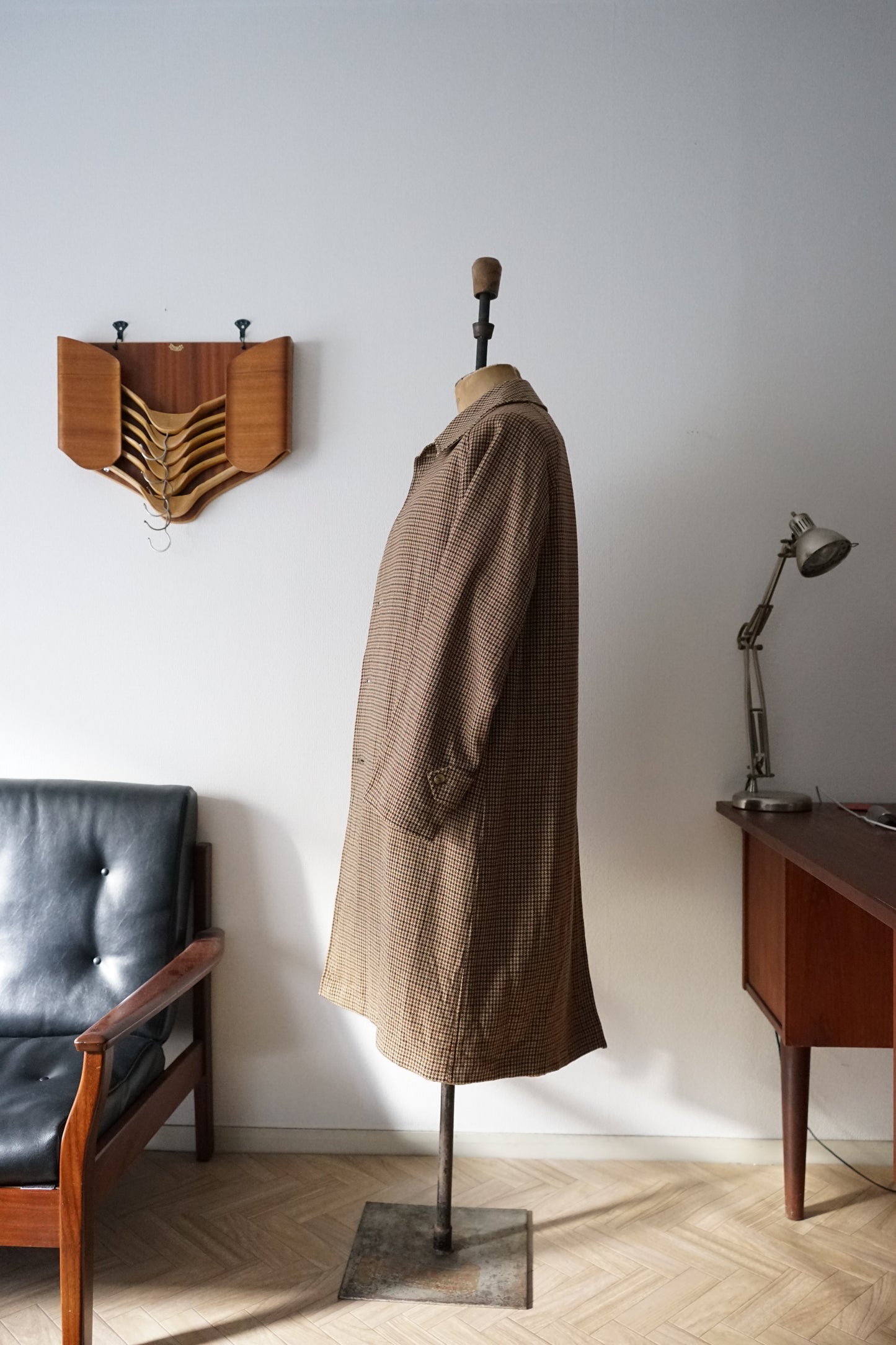 1980s Burberry Tweed × Gabardine “一枚袖” Reversible Balmacaan Coat