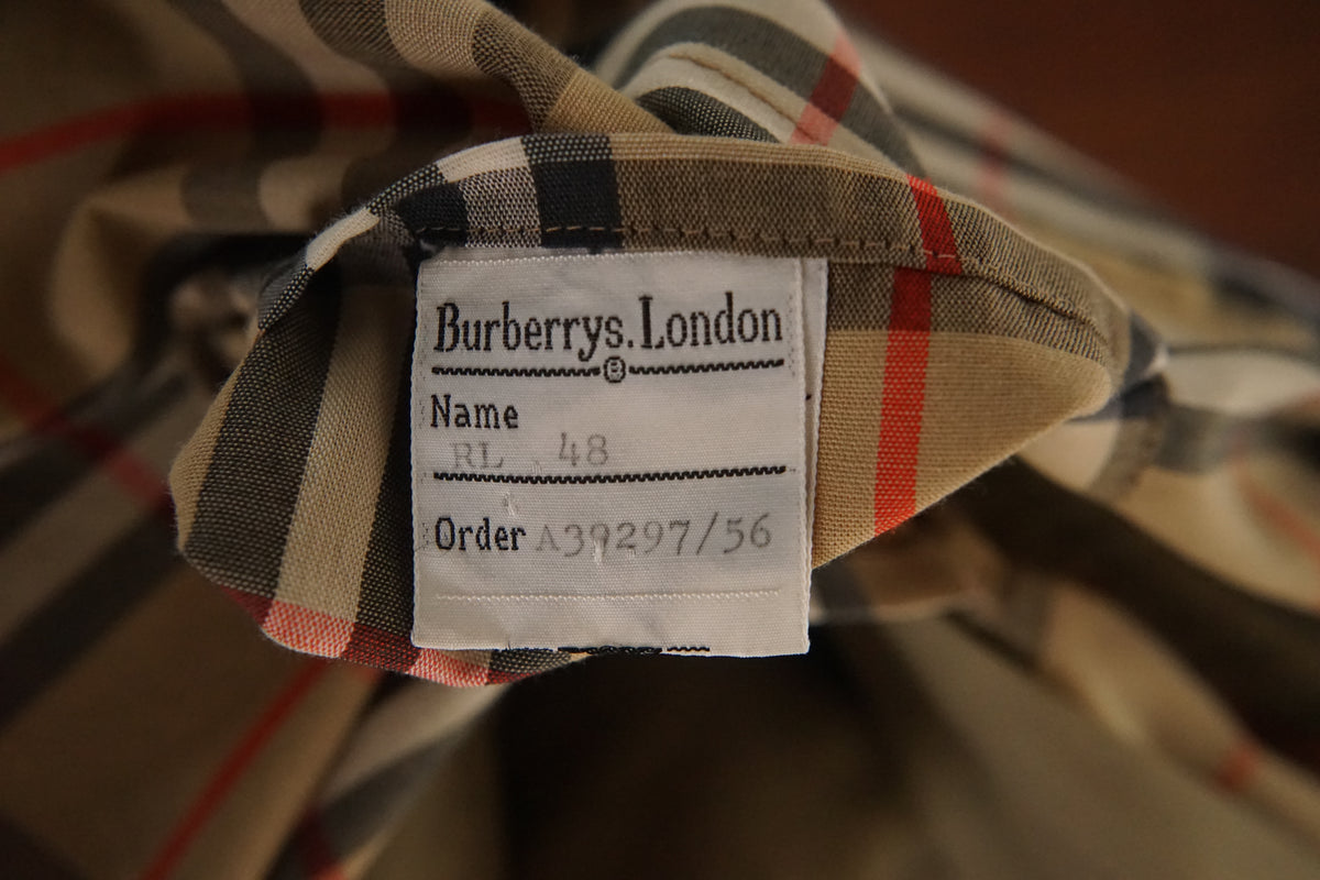 1980s Burberry Single Raglan Sleeve Belted Balmacaan Coat Cotton × Polyester 一枚袖
