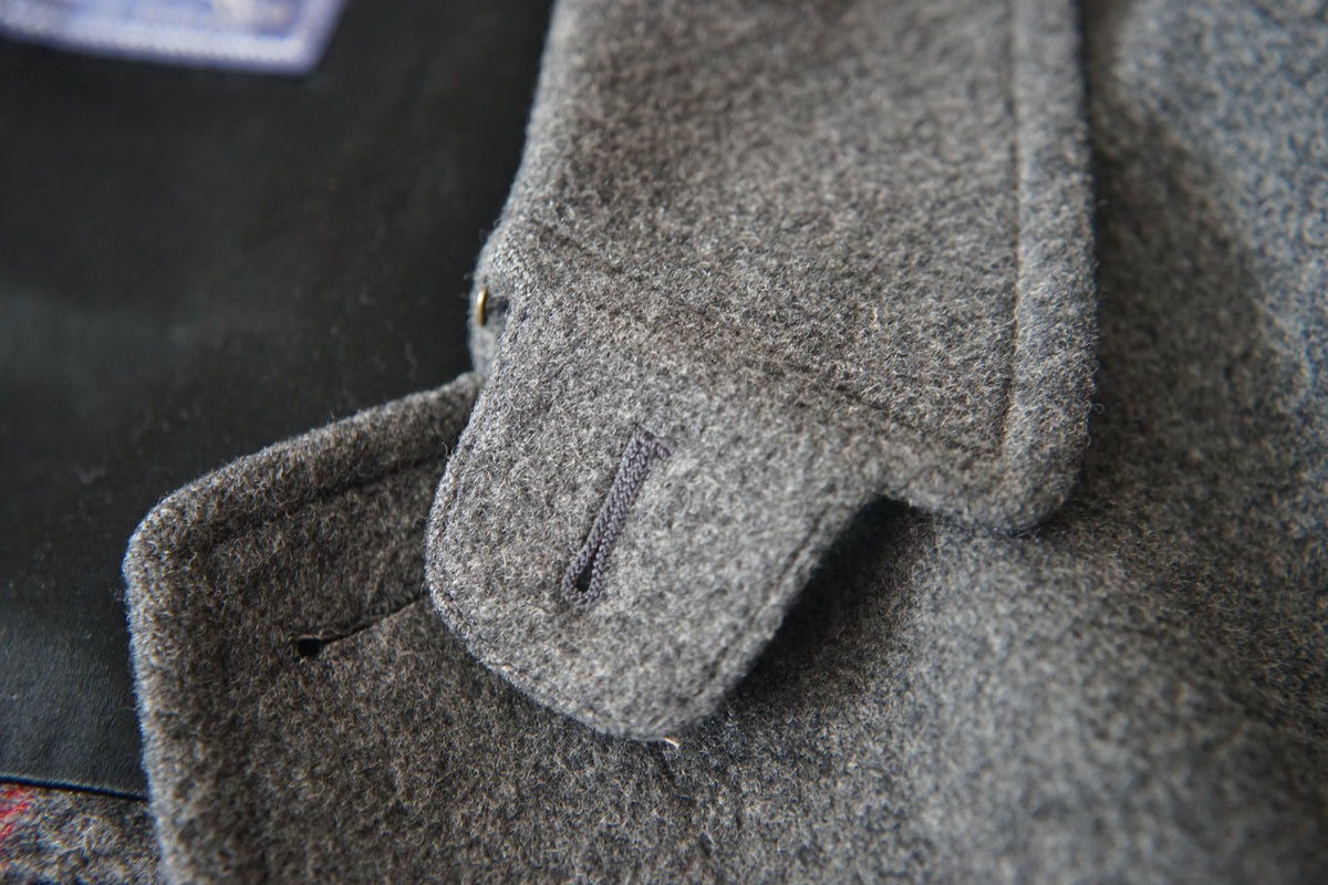 1980s Burberry "Gray" Loden Cloth Single Raglan Balmacaan Coat